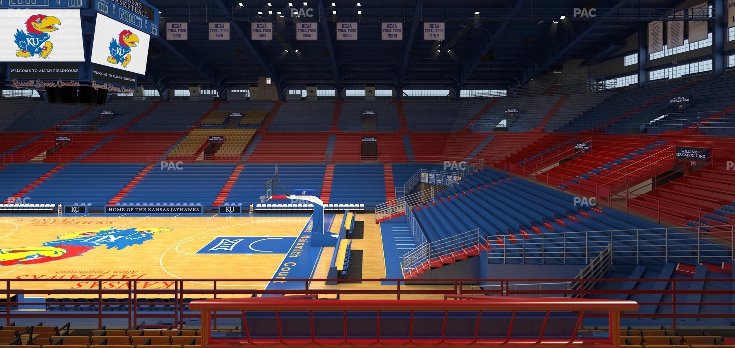 Seating view for Allen Fieldhouse Section 4