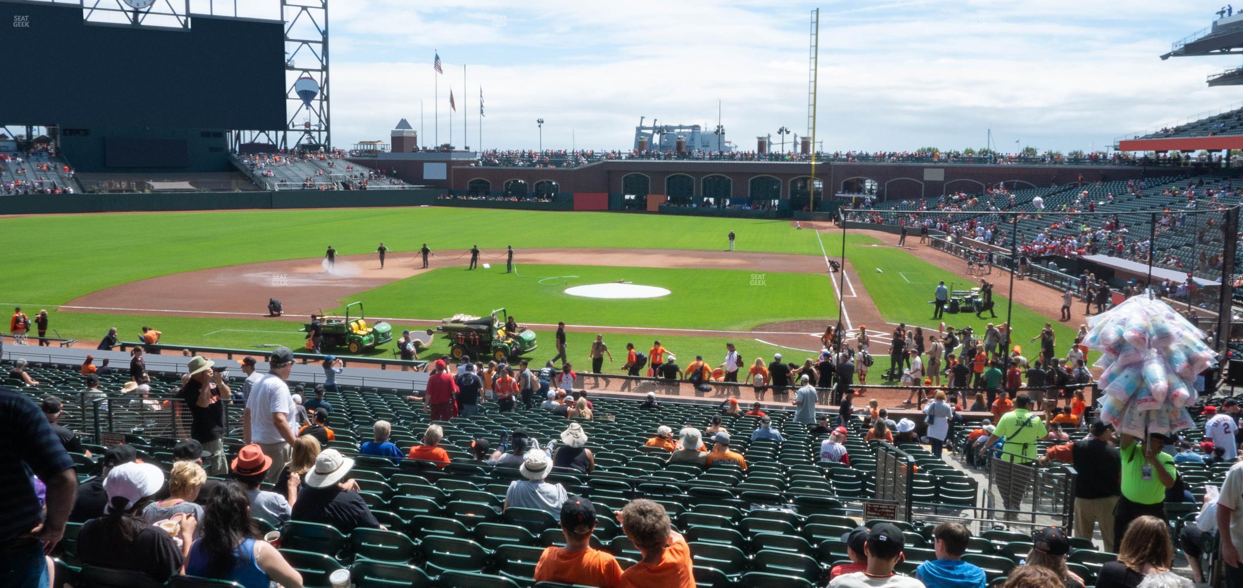 Seating view for Oracle Park Section Lower Box 121