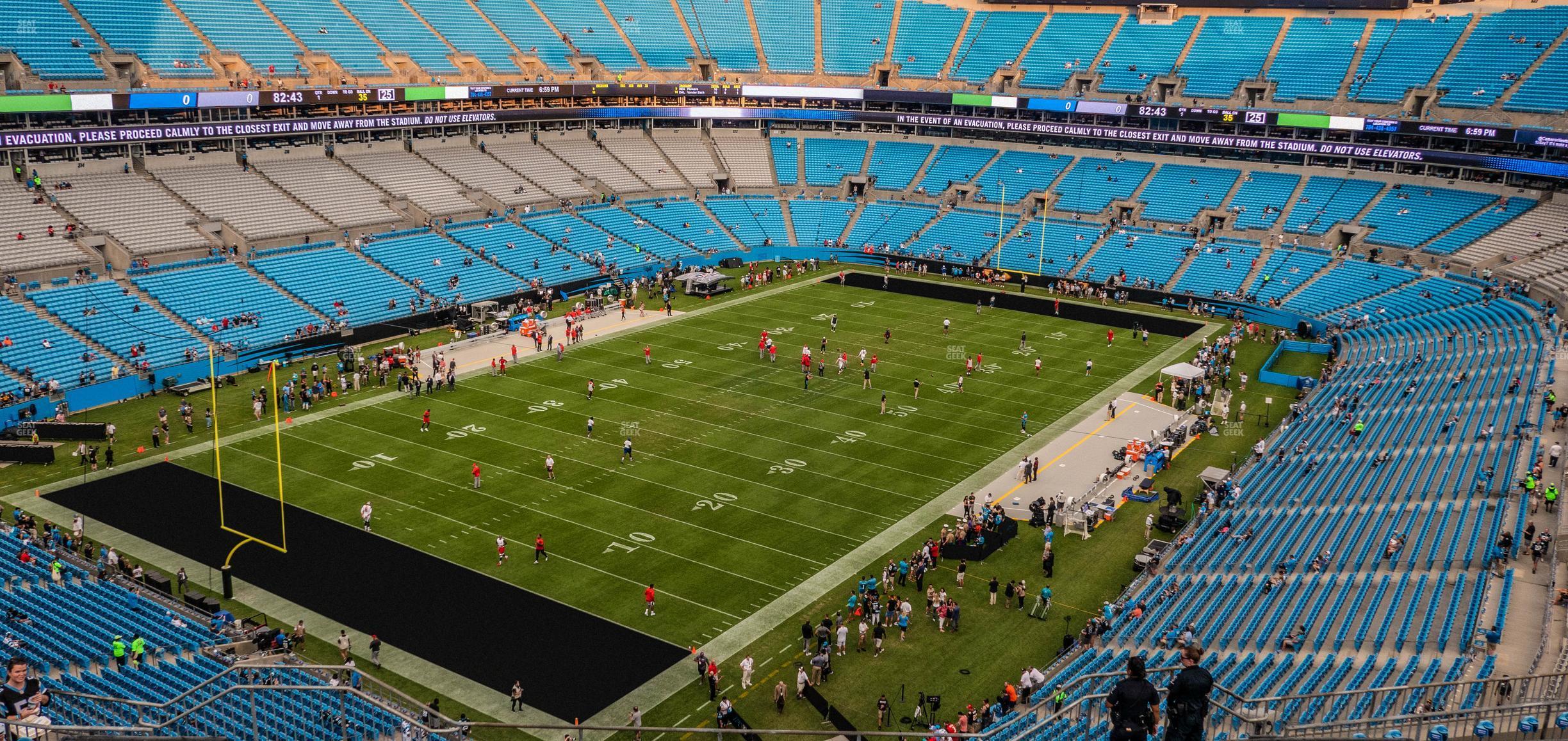 Seating view for Bank of America Stadium Section 550