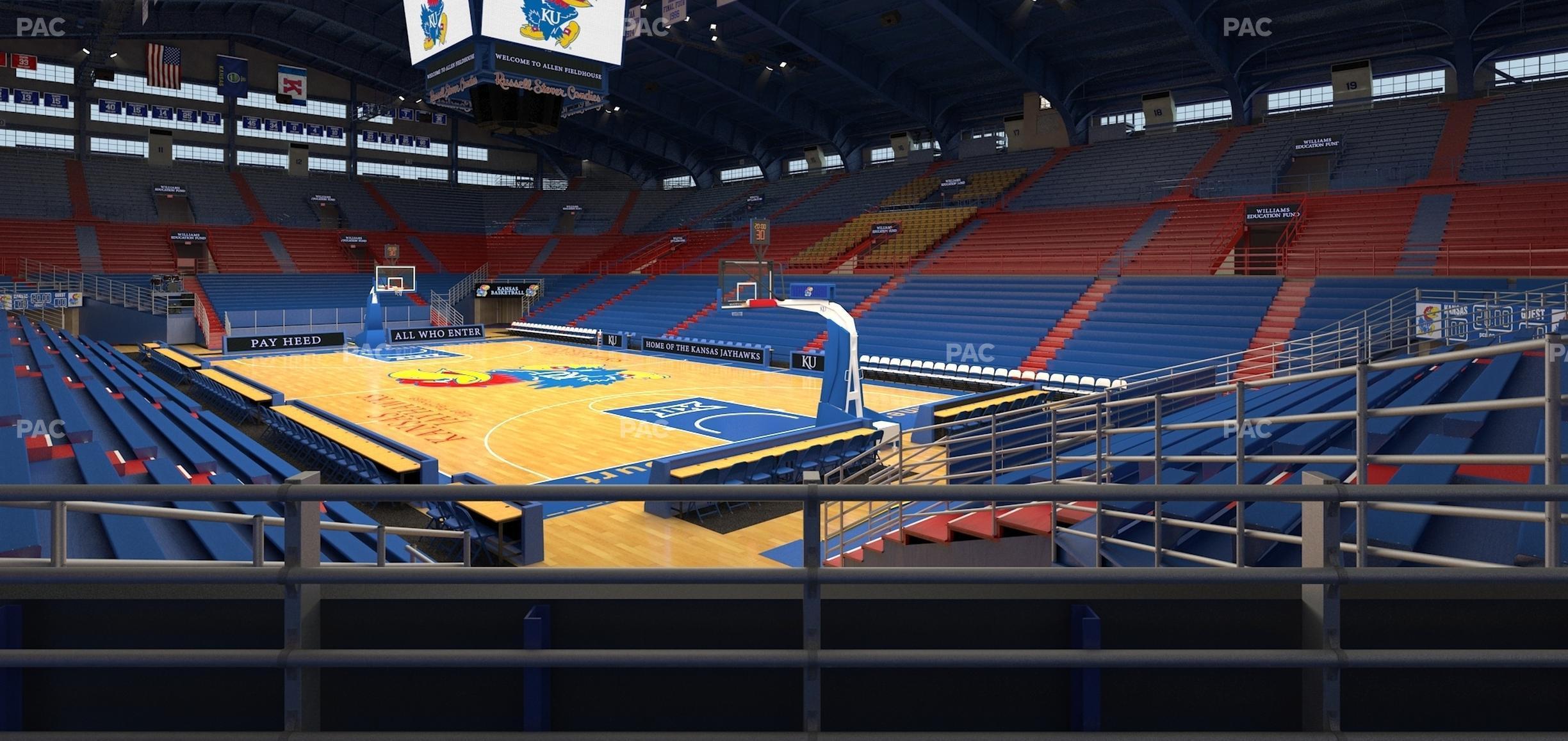 Seating view for Allen Fieldhouse Section D 1