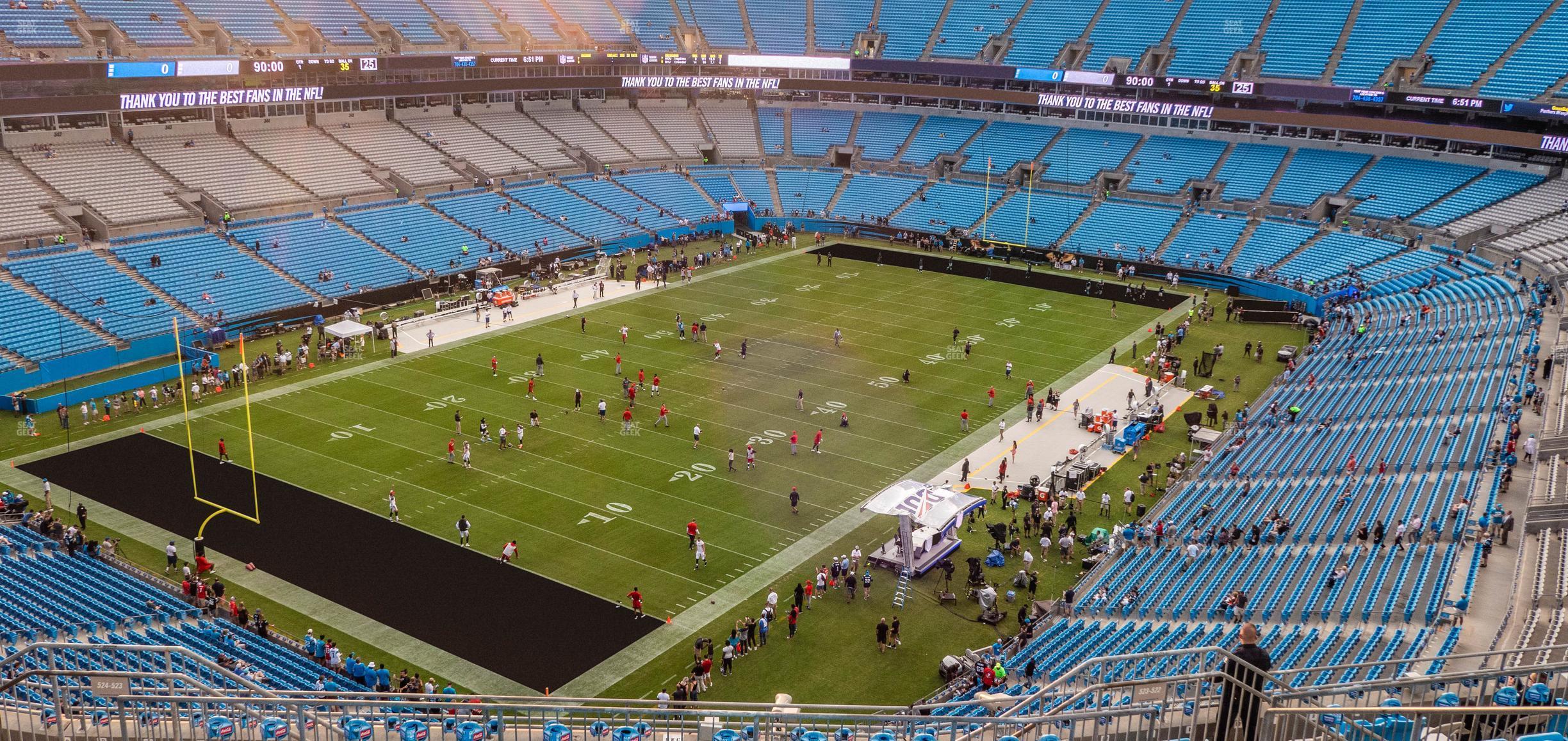 Seating view for Bank of America Stadium Section 523