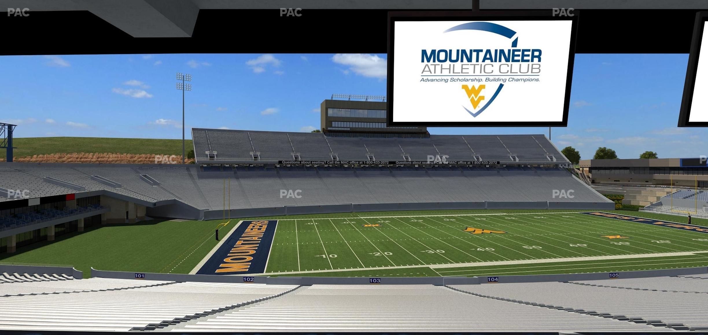 Seating view for Mountaineer Field at Milan Puskar Stadium Section Field Box 9