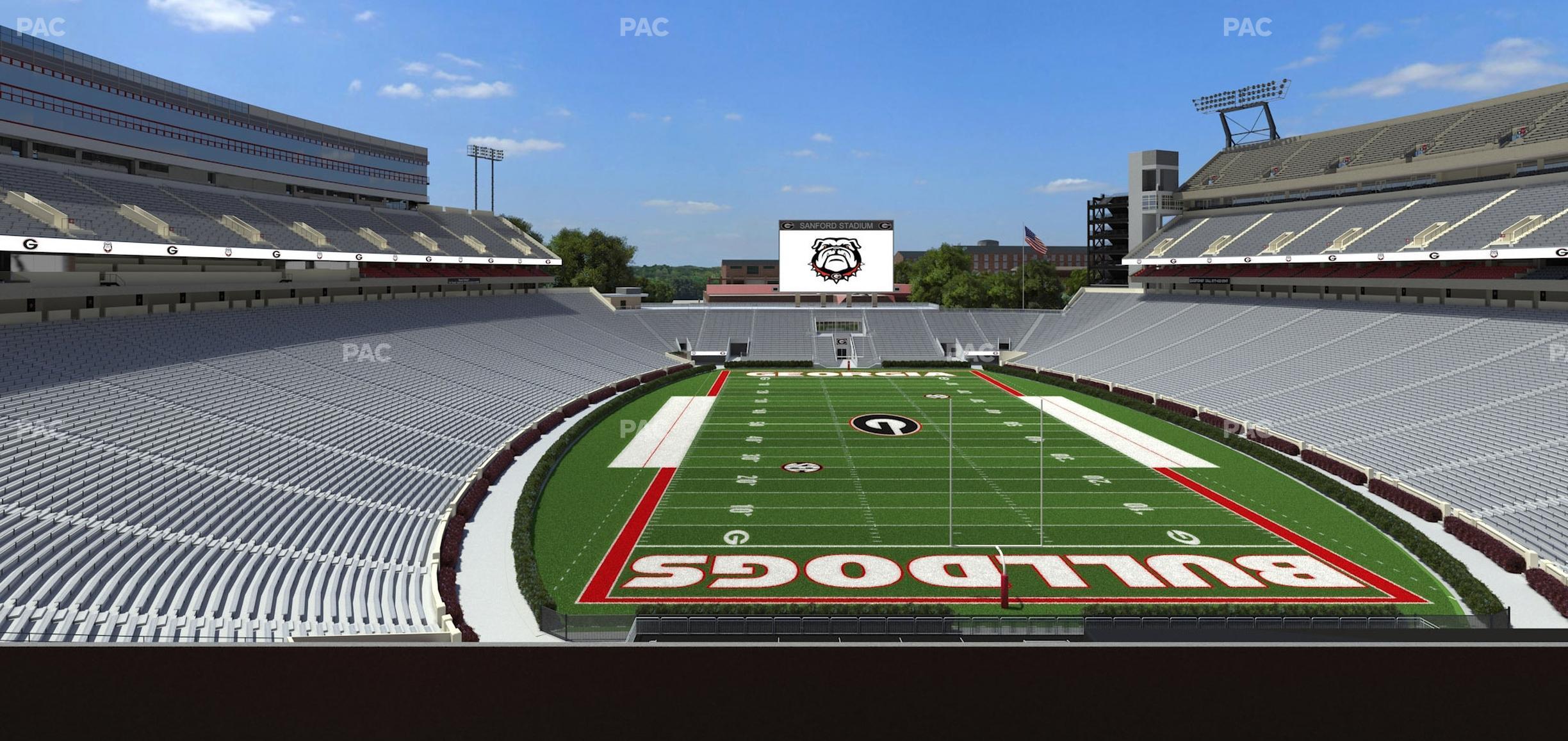 Seating view for Sanford Stadium Section East Upper Club 220