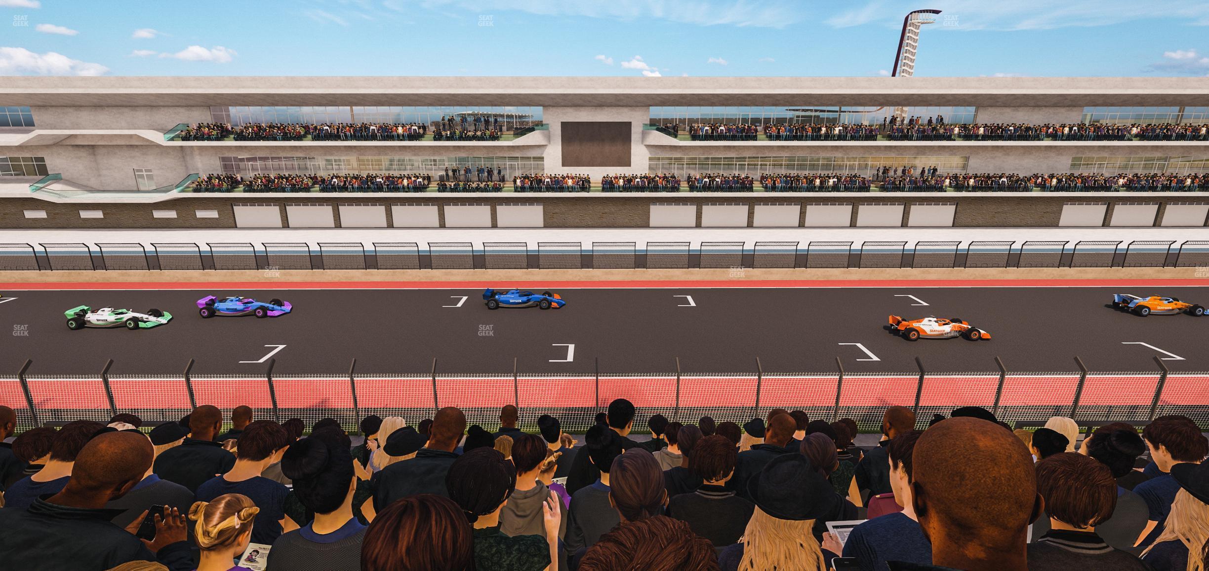 Seating view for Circuit of The Americas Section Main Grandstand Club Level 208