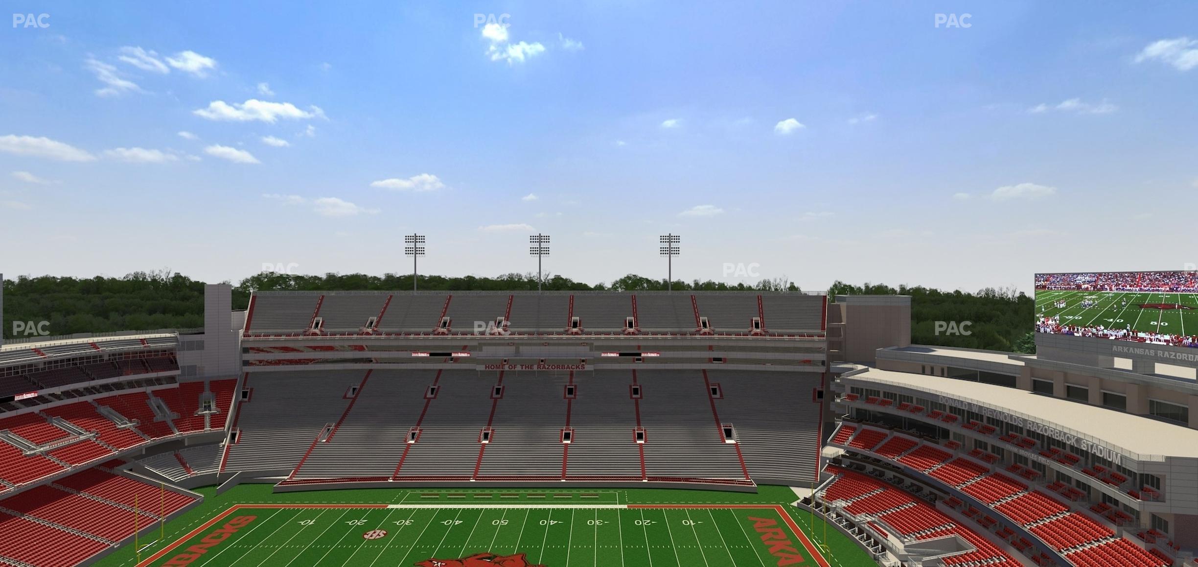 Seating view for Razorback Stadium Section 522