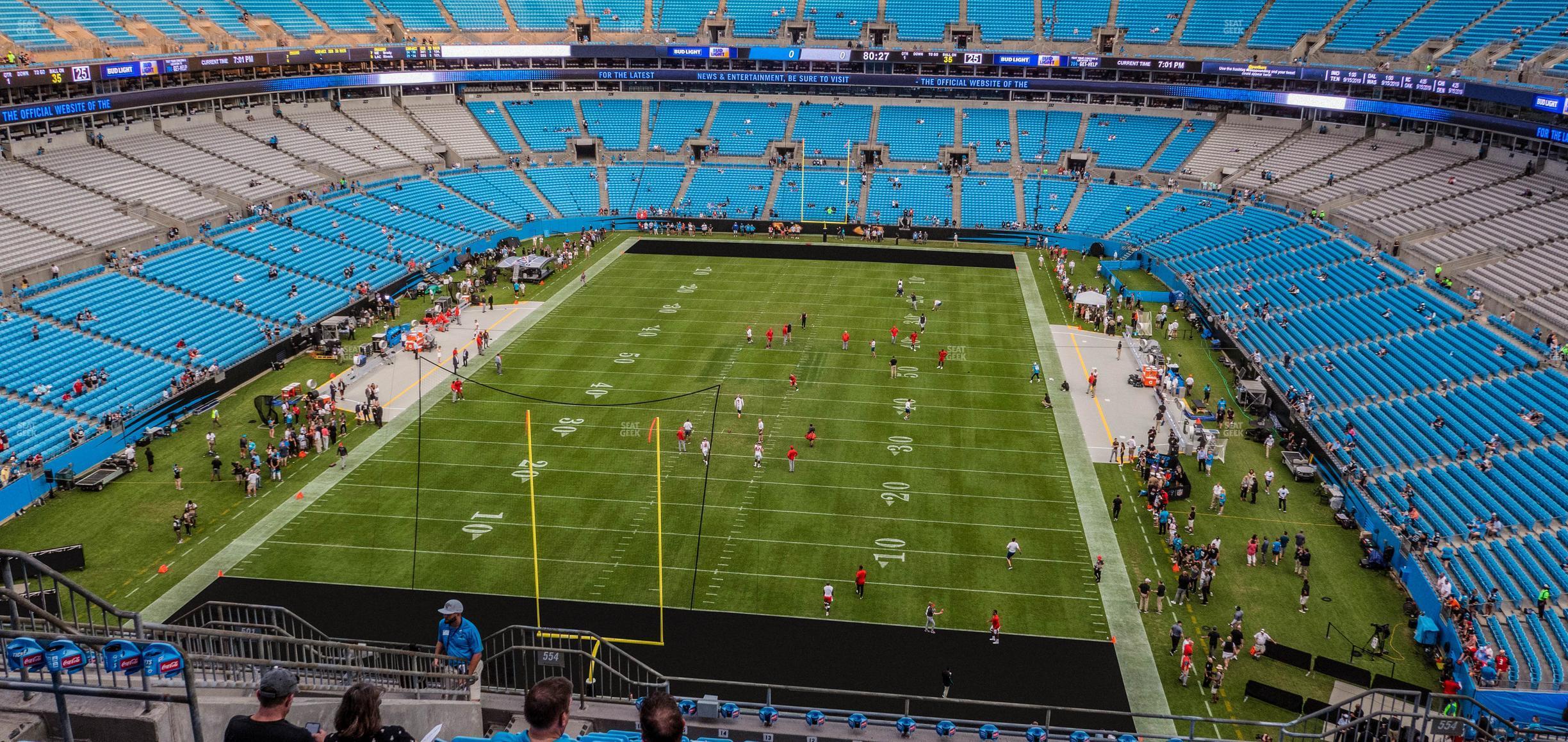 Seating view for Bank of America Stadium Section 554