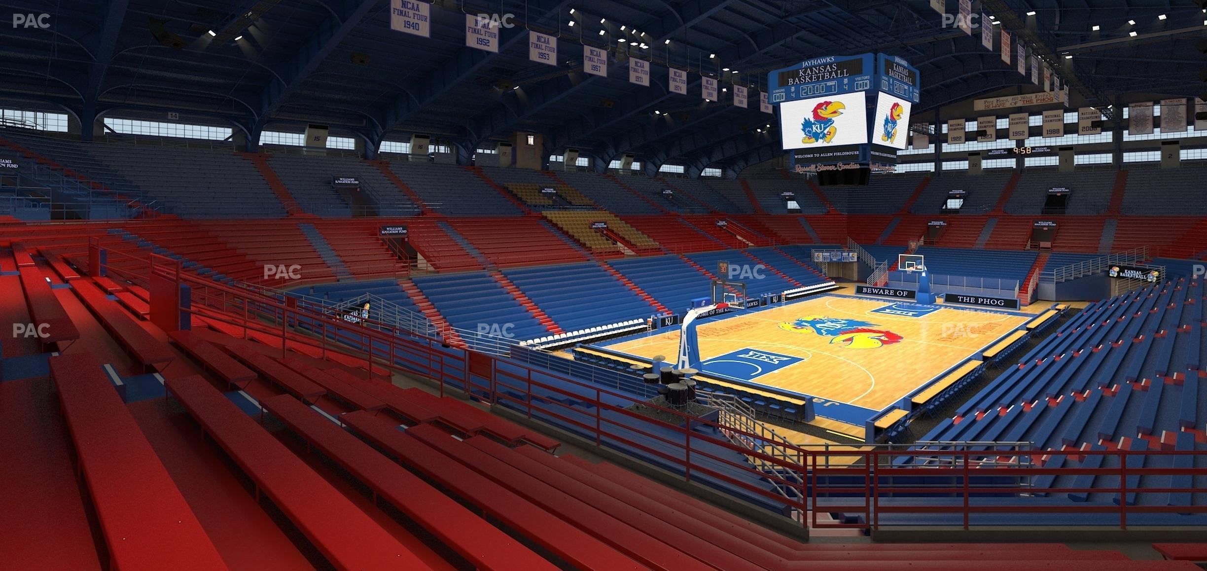 Seating view for Allen Fieldhouse Section 10