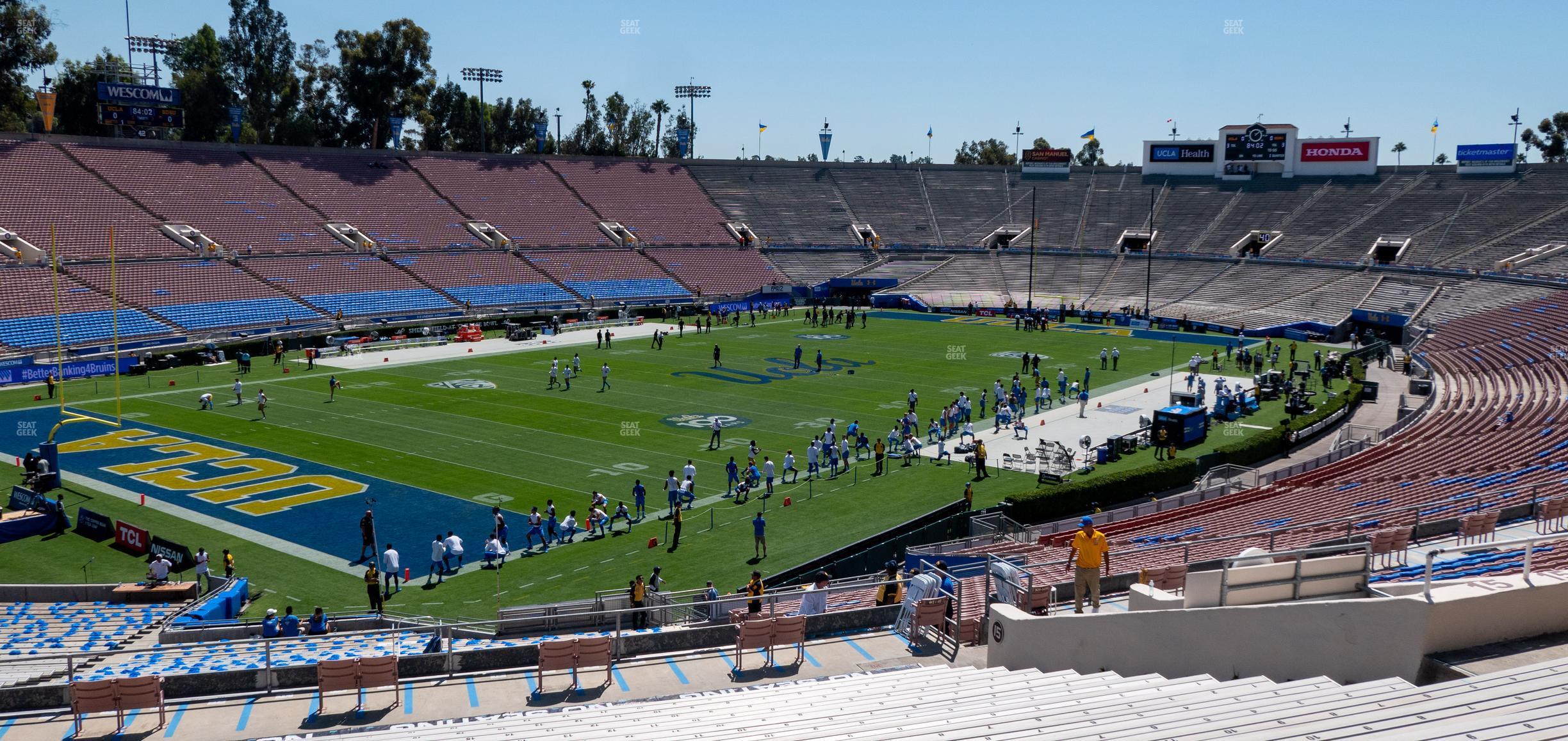 Seating view for Rose Bowl Stadium Section Upper 14