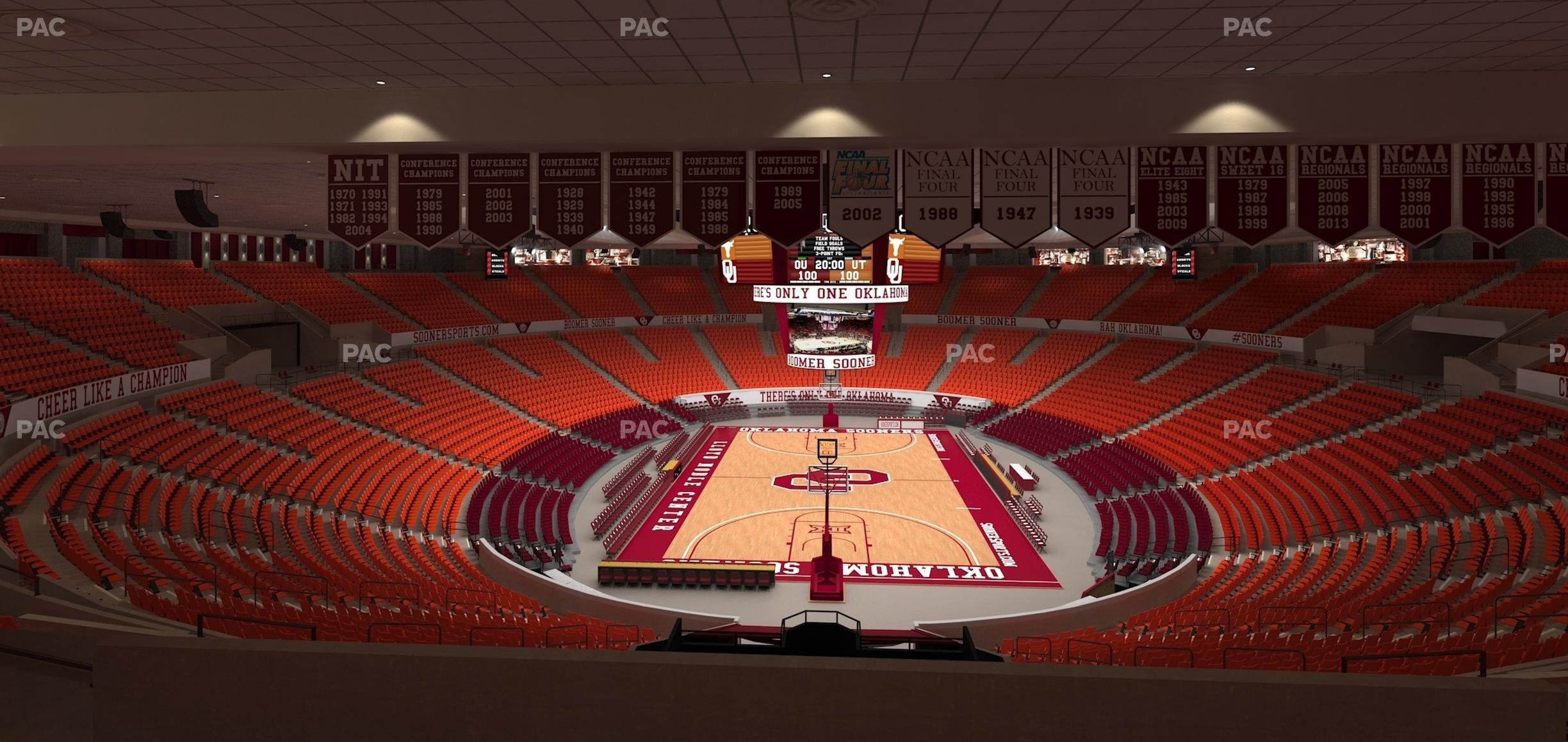 Seating view for Lloyd Noble Center Section 228