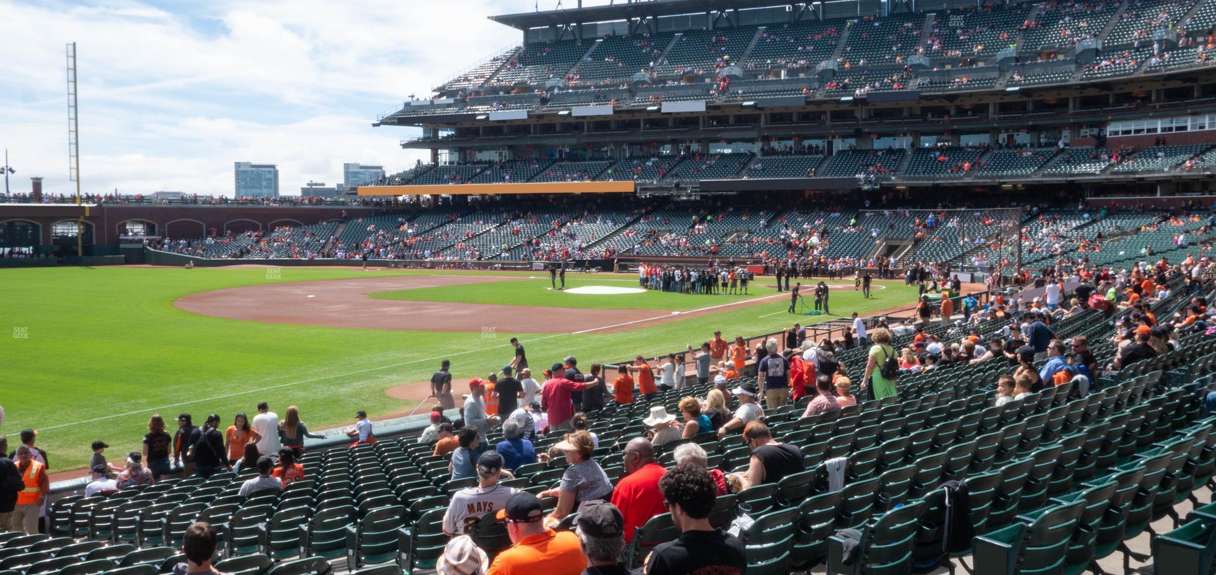 Seating view for Oracle Park Section Lower Box 129