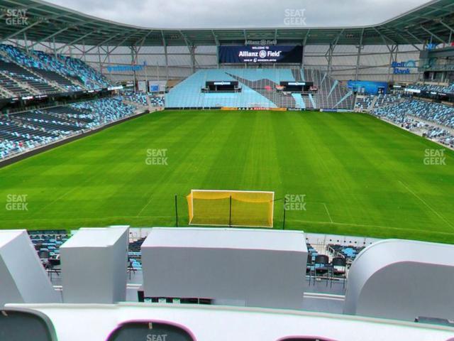 Seating view for Allianz Field Section Roof Deck