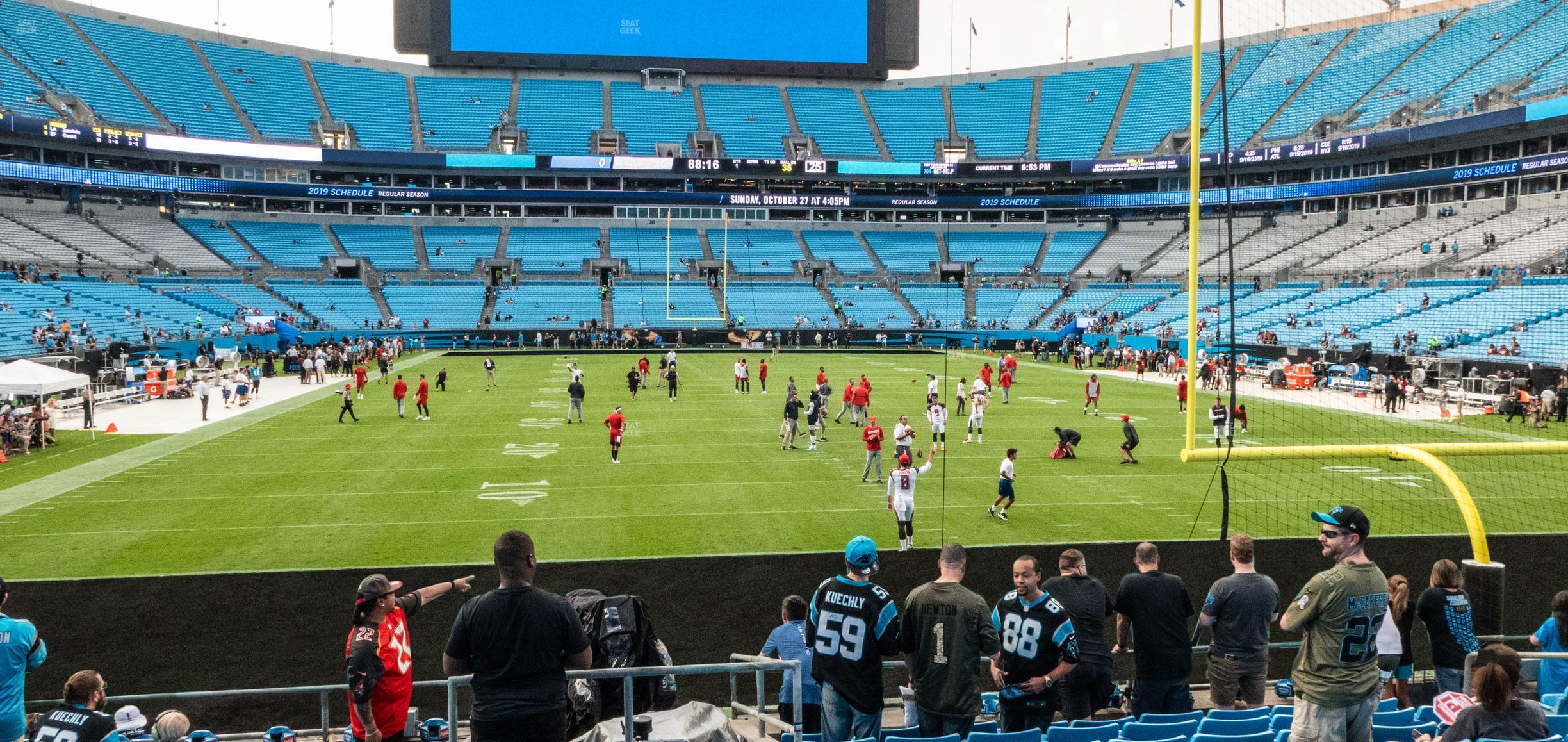 Seating view for Bank of America Stadium Section 122