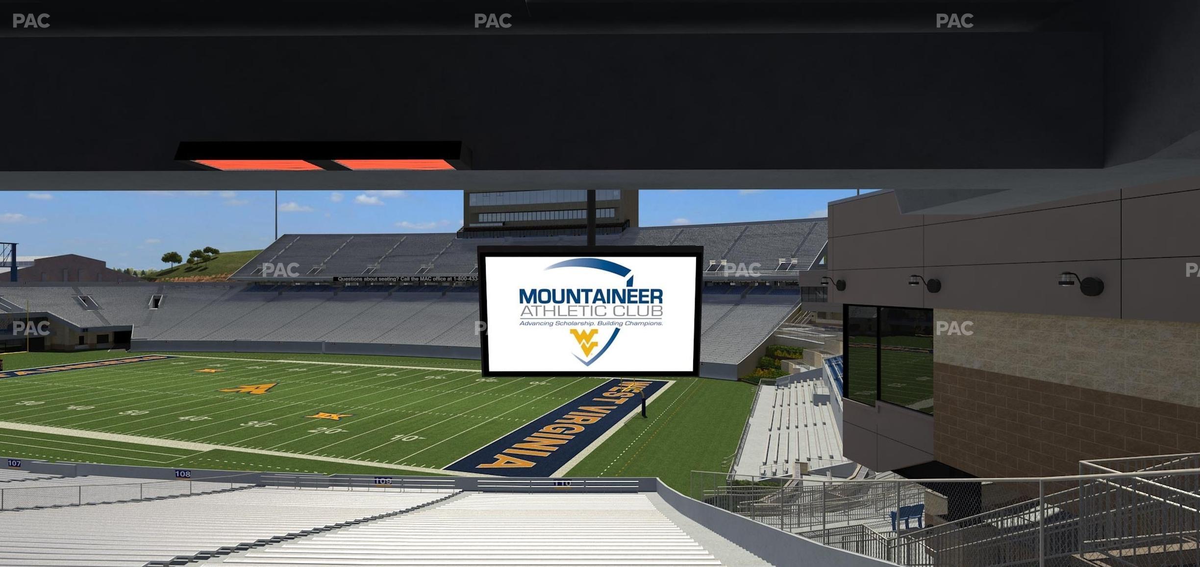 Seating view for Mountaineer Field at Milan Puskar Stadium Section Field Box 38