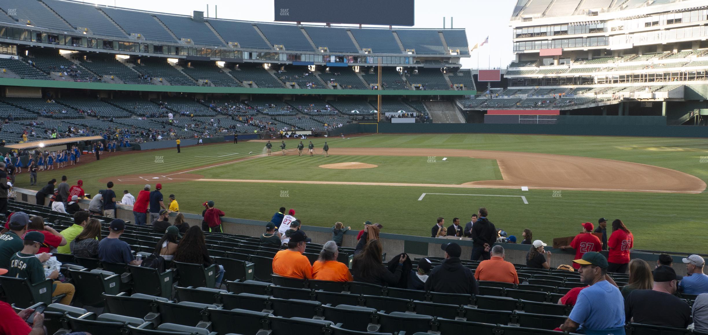 Seating view for Oakland Coliseum Section Front 112