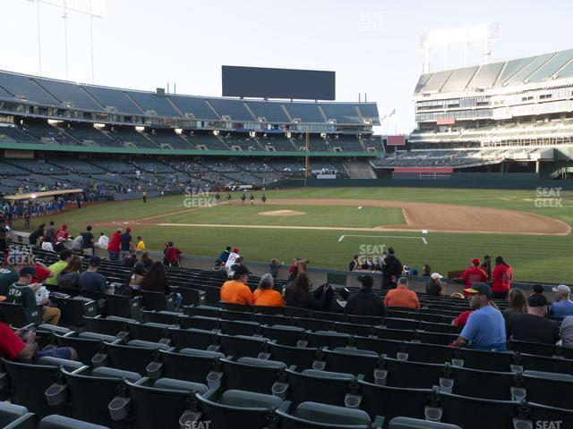 Seating view for Oakland Coliseum Section Front 112