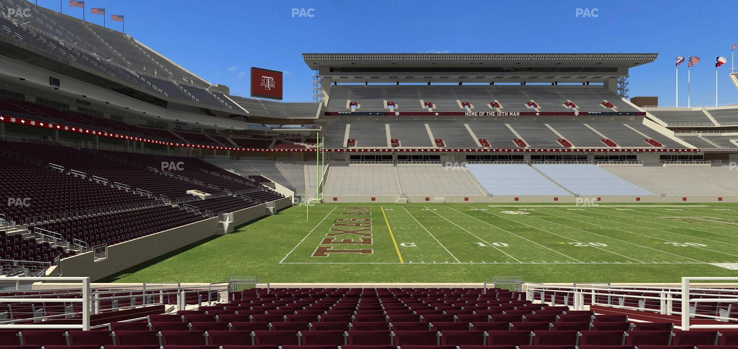 Seating view for Kyle Field Section Field Box 11