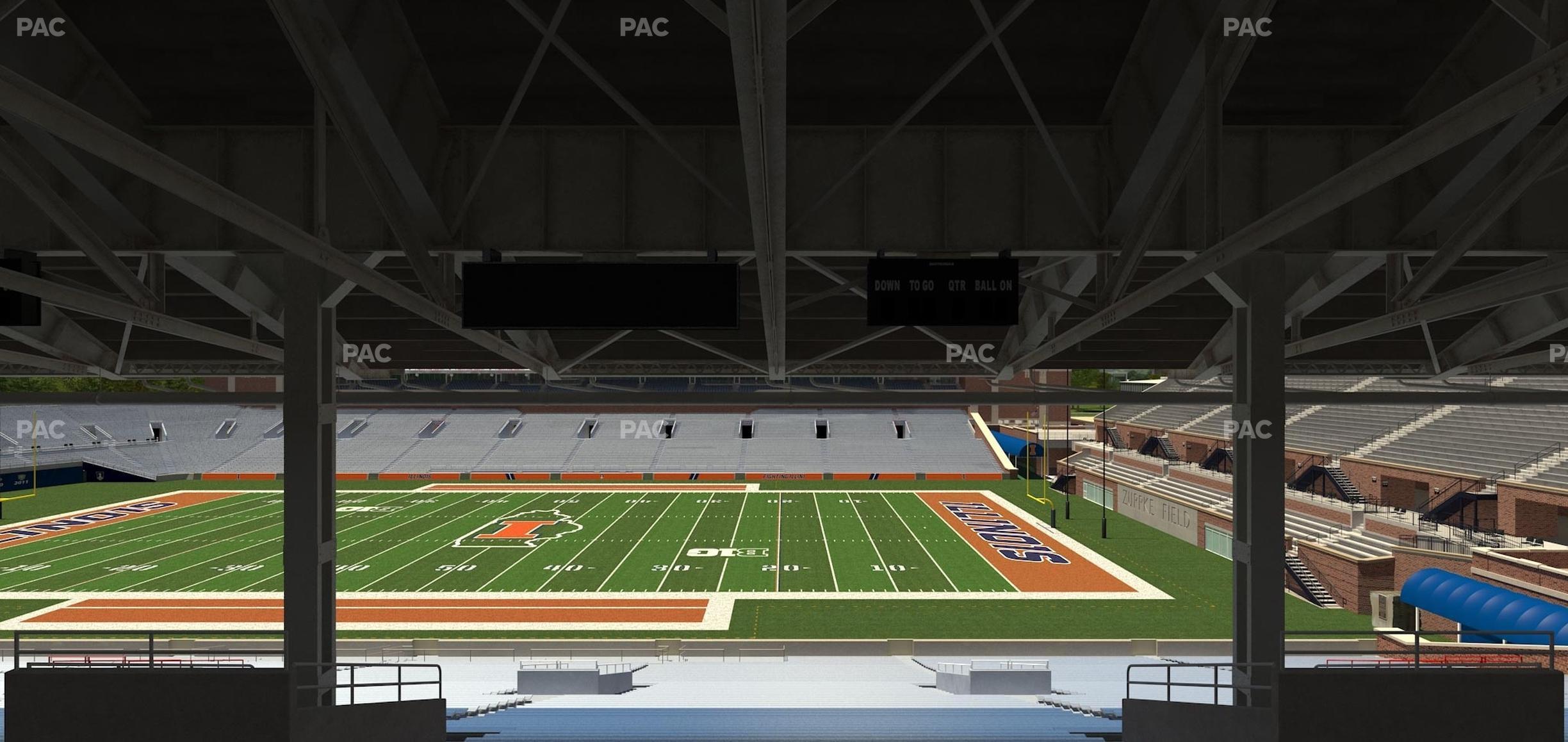 Seating view for Memorial Stadium - IL Section Back 103