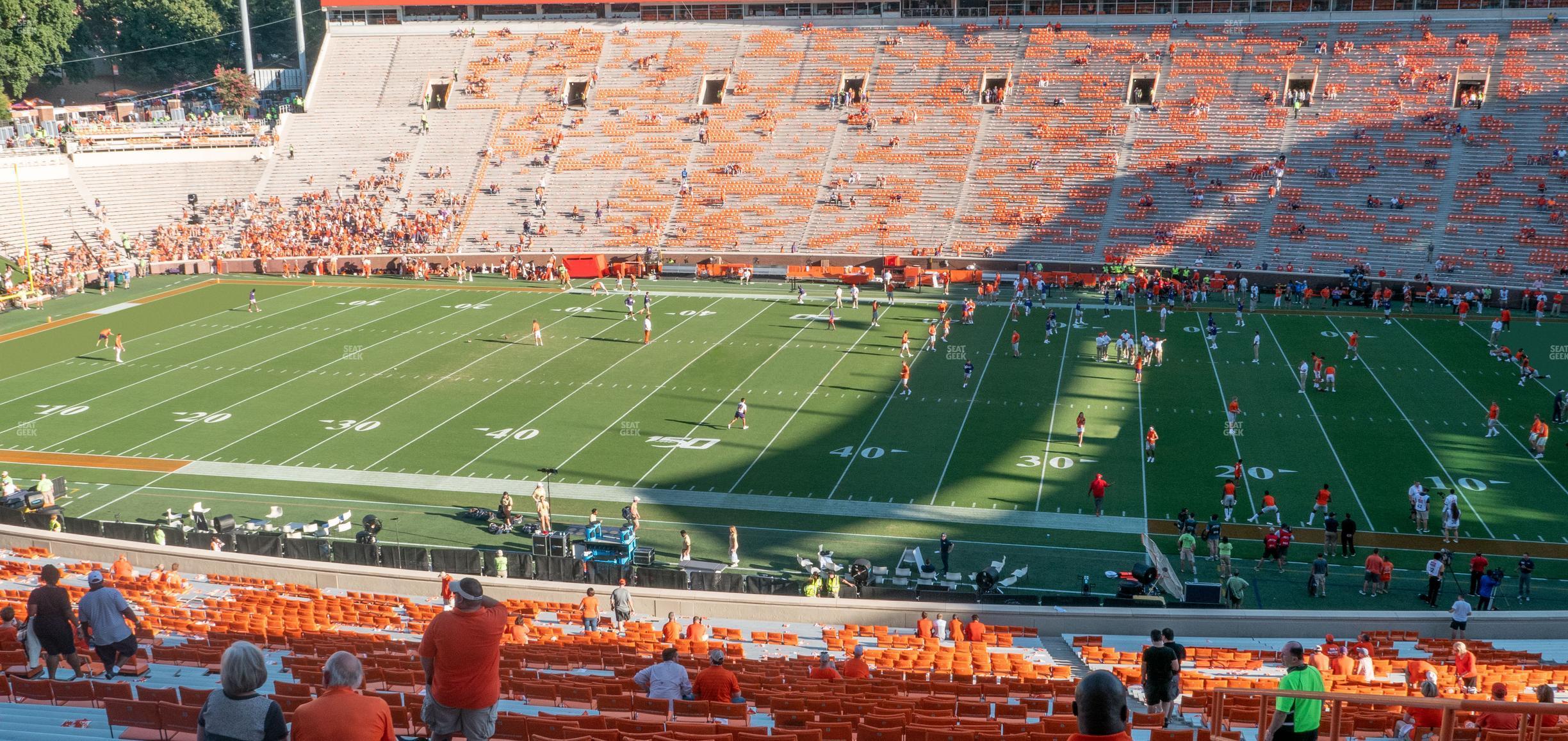 Seating view for Clemson Memorial Stadium Section Uq