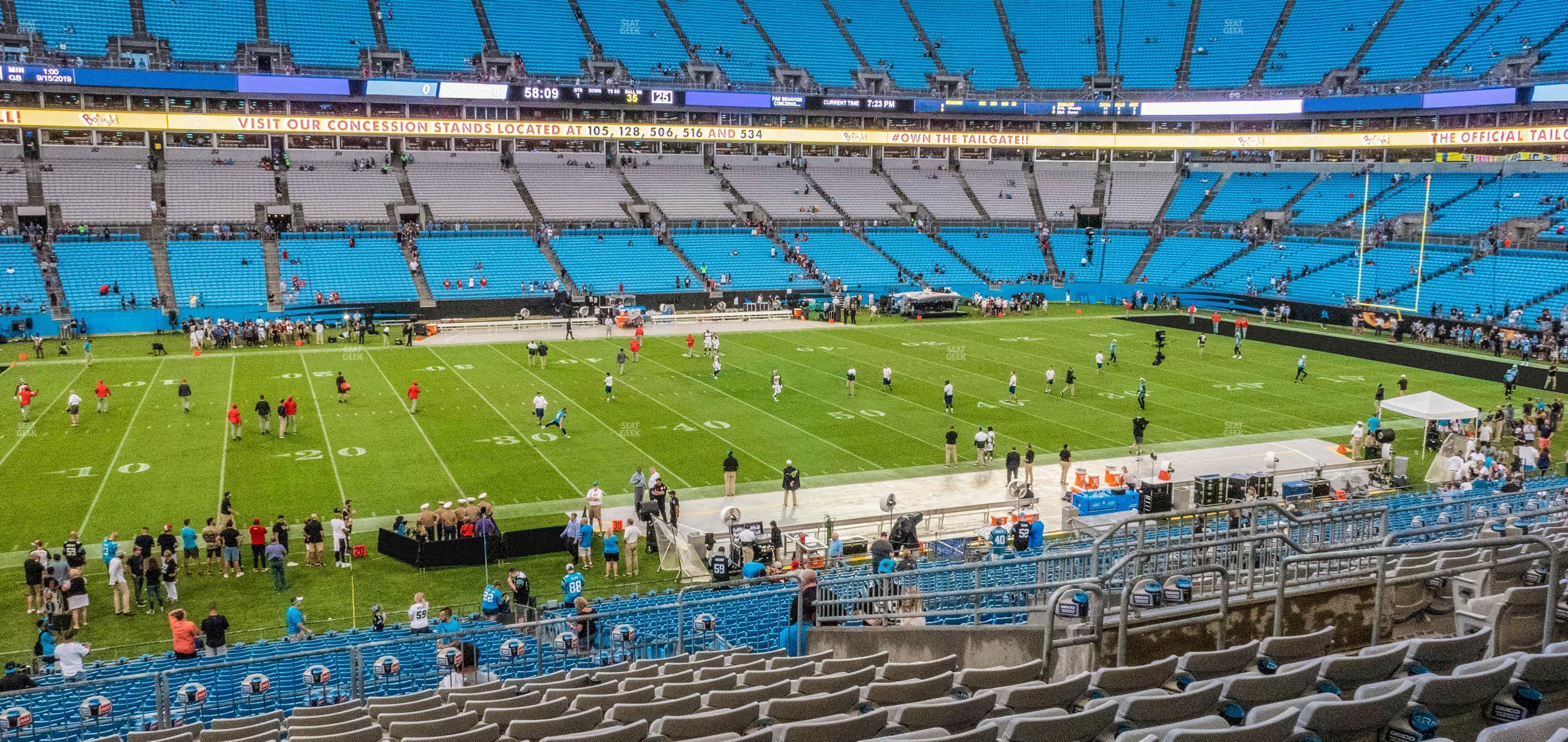 Seating view for Bank of America Stadium Section 346