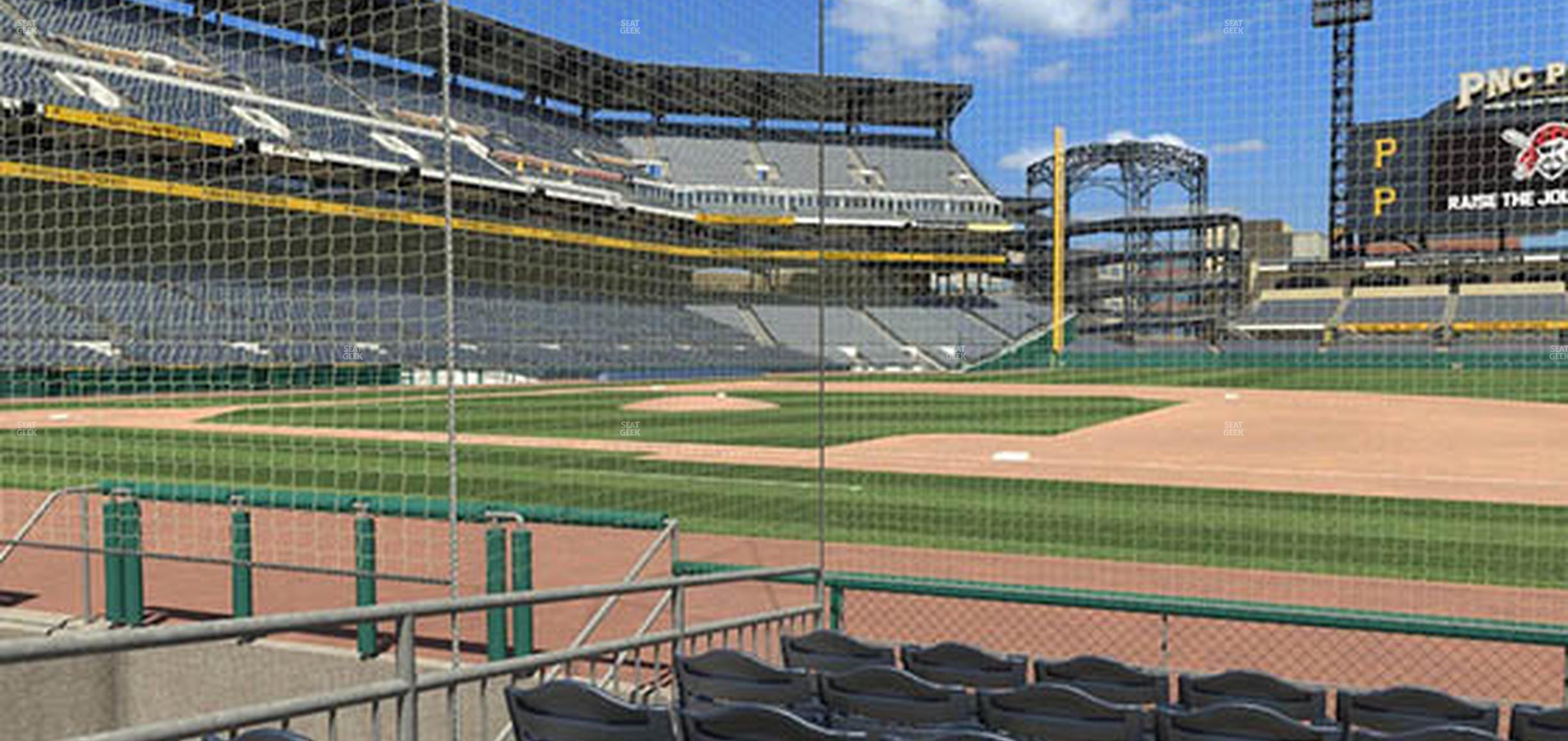 Seating view for PNC Park Section Dugout Box 9