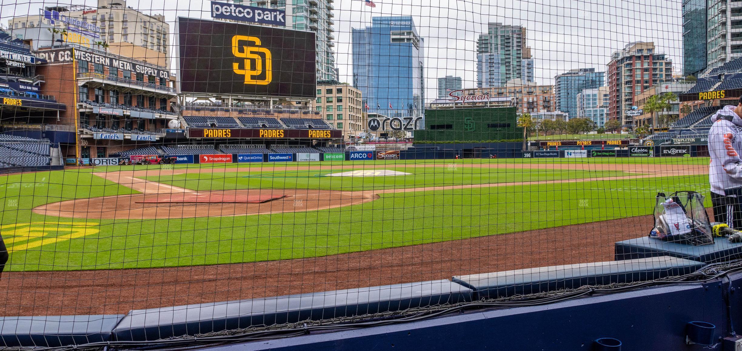 Seating view for Petco Park Section Dugout 3