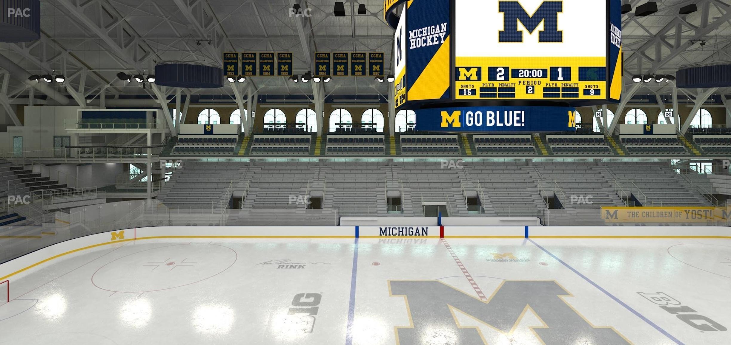 Seating view for Yost Arena Section Champions Box J