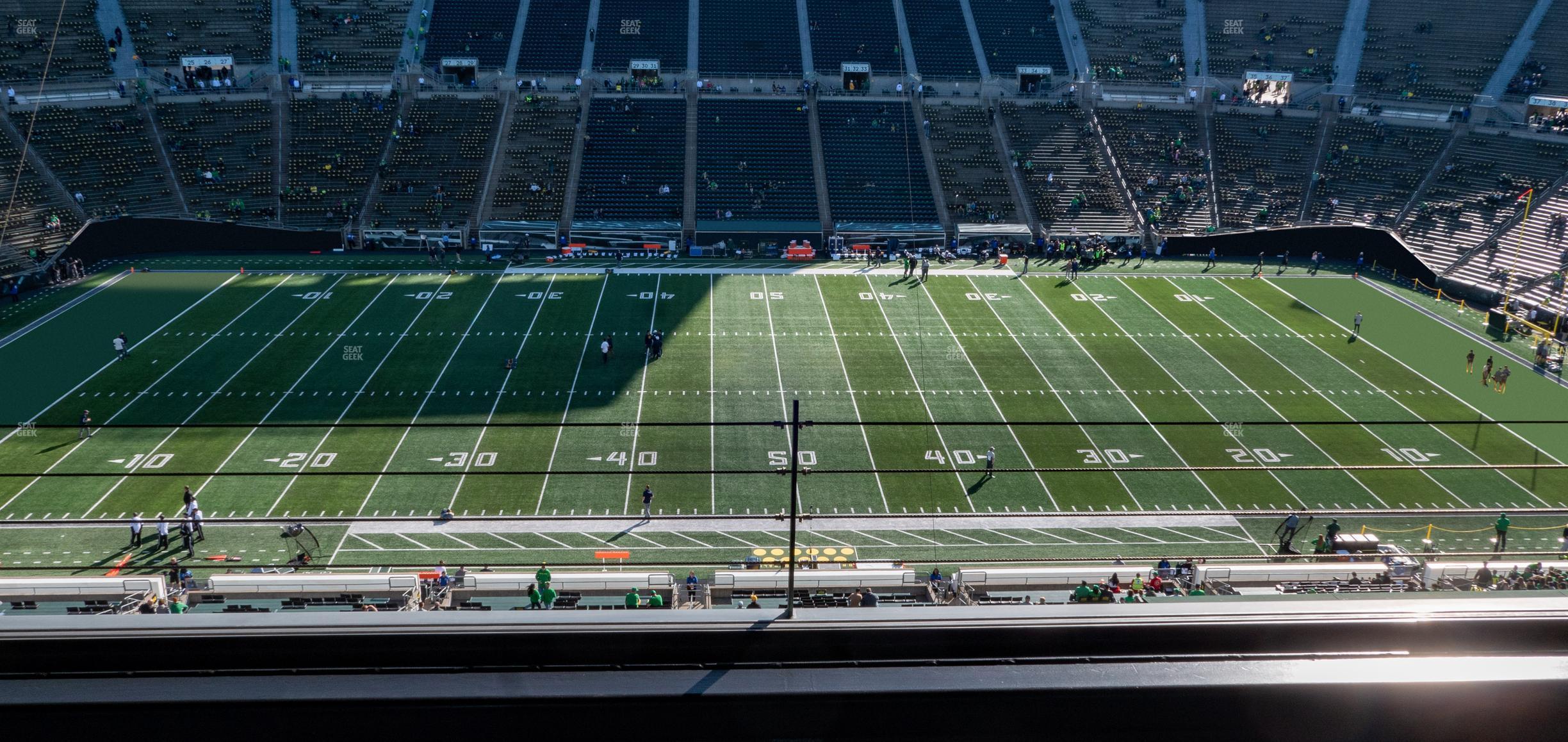 Seating view for Autzen Stadium Section Charter Box 5