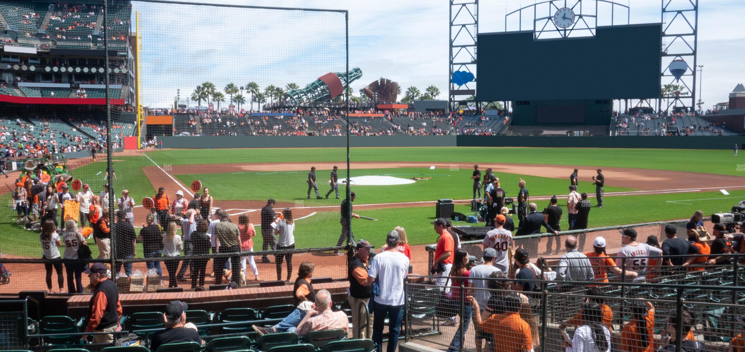 Seating view for Oracle Park Section Premium Field Club 112