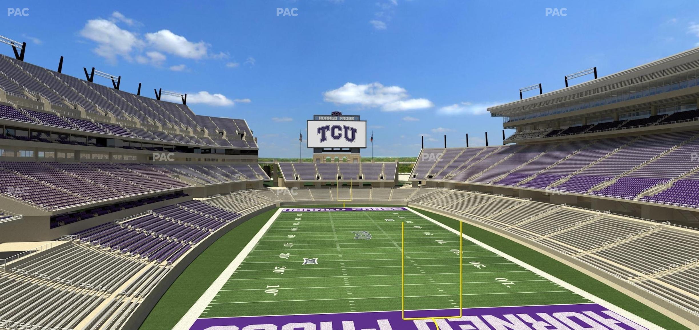 Seating view for Amon G Carter Stadium Section South End Zone Suite 4