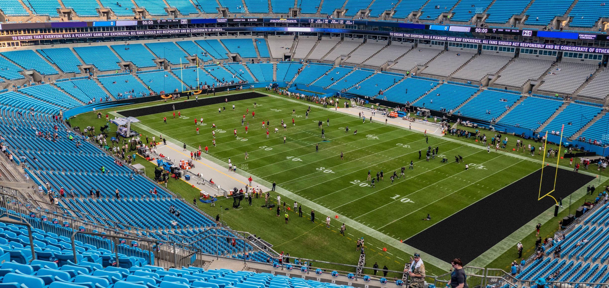 Seating view for Bank of America Stadium Section 508