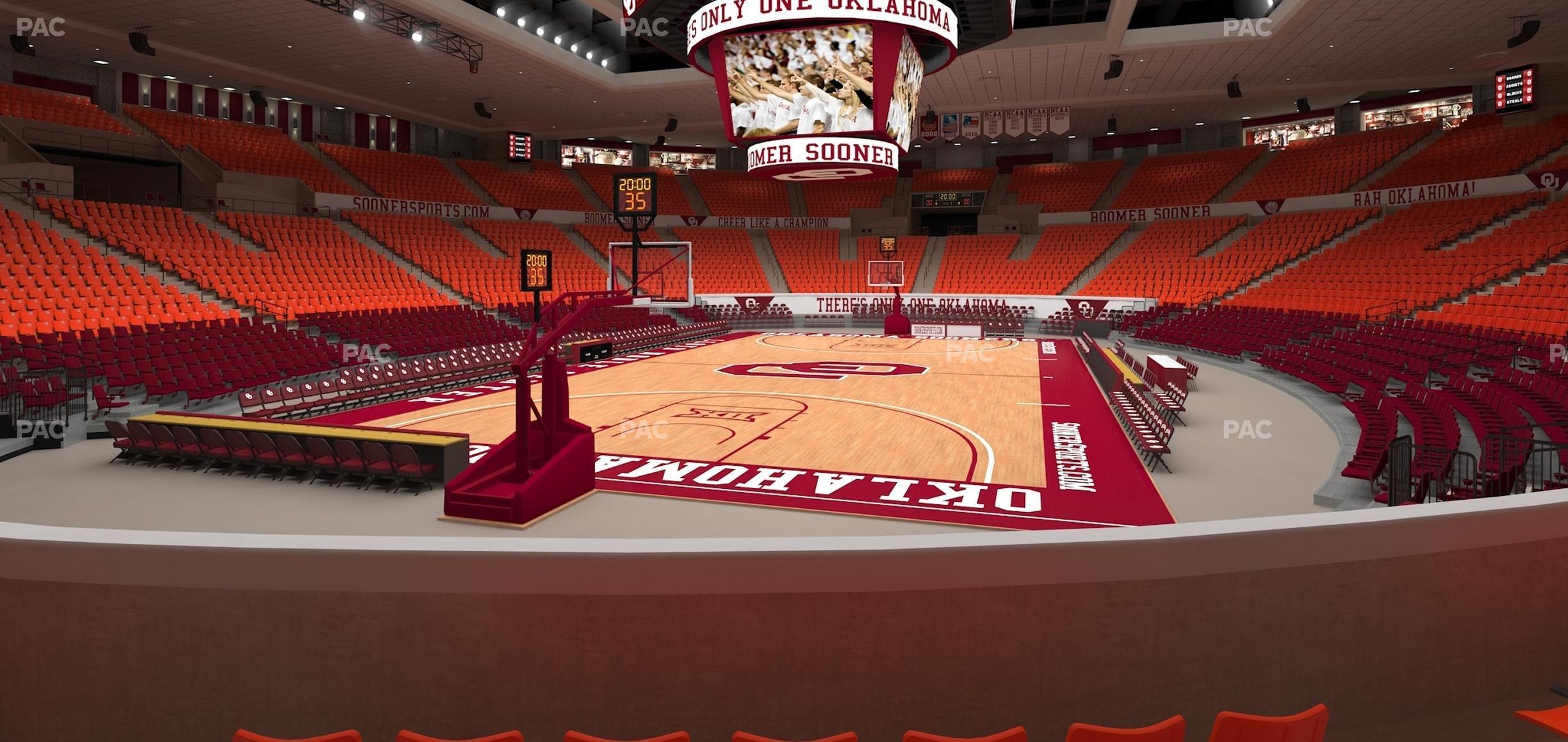 Seating view for Lloyd Noble Center Section 127