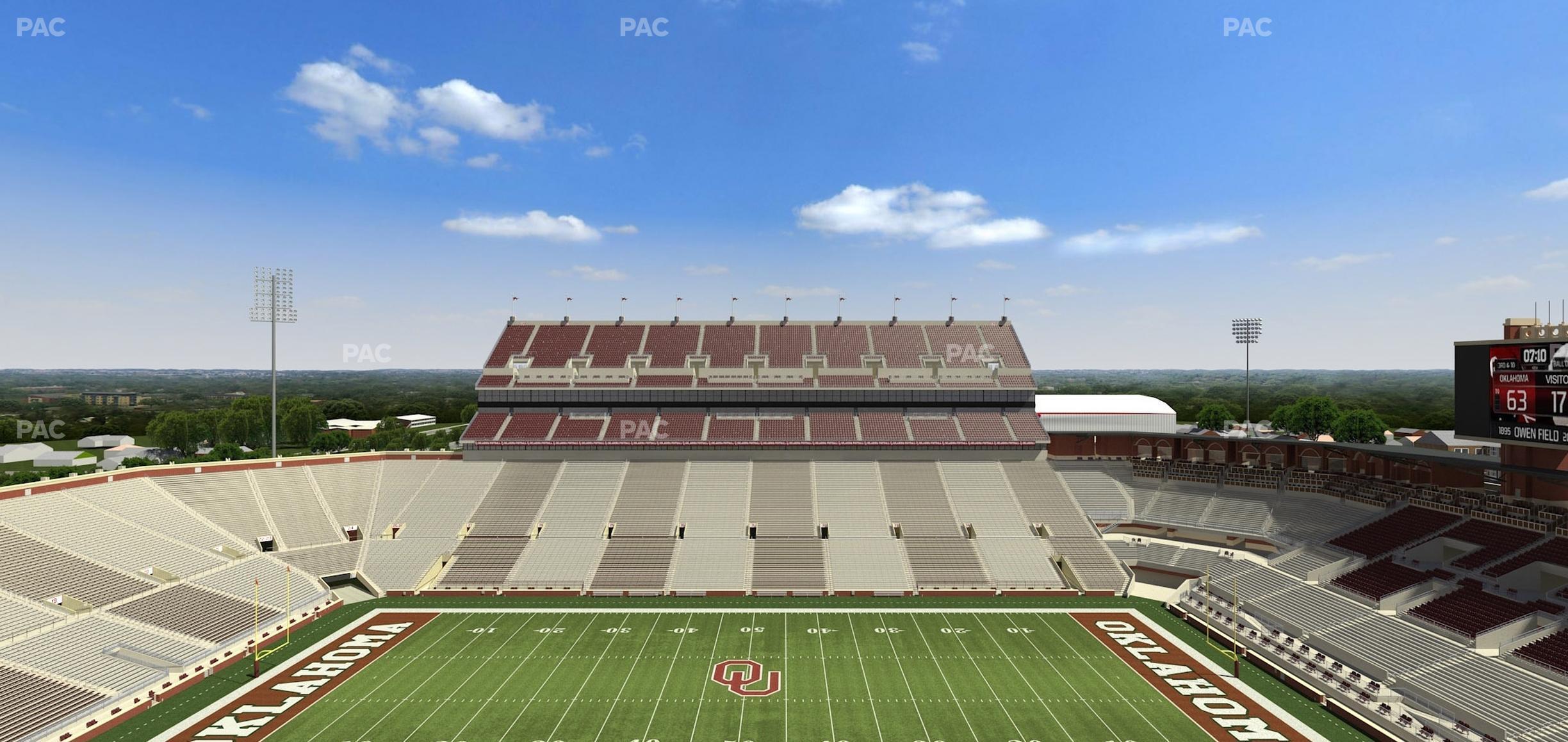 Seating view for Gaylord Family Oklahoma Memorial Stadium Section 105