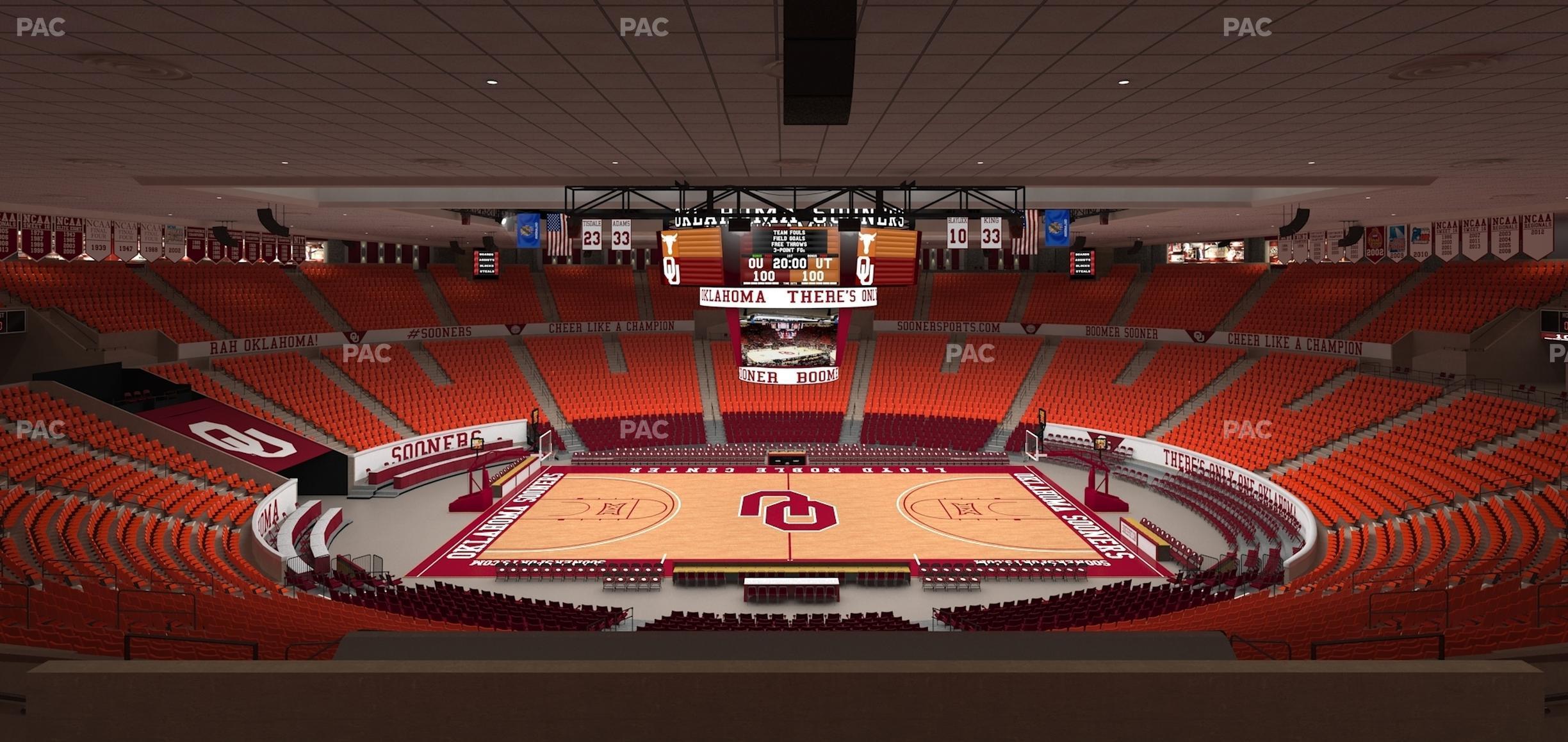 Seating view for Lloyd Noble Center Section 221