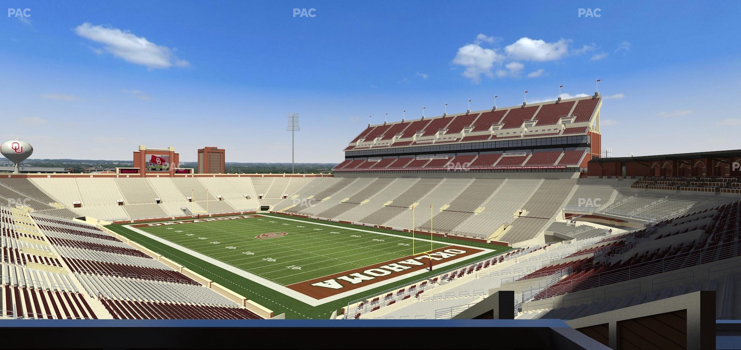 Seating view for Gaylord Family Oklahoma Memorial Stadium Section Suite 49