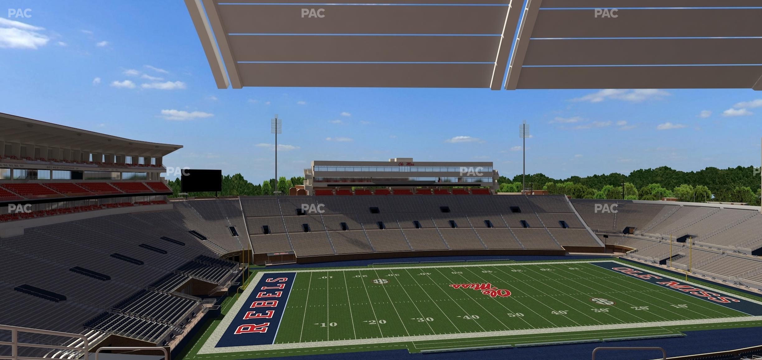 Seating view for Vaught Hemingway Stadium Section Rebel Club Qq