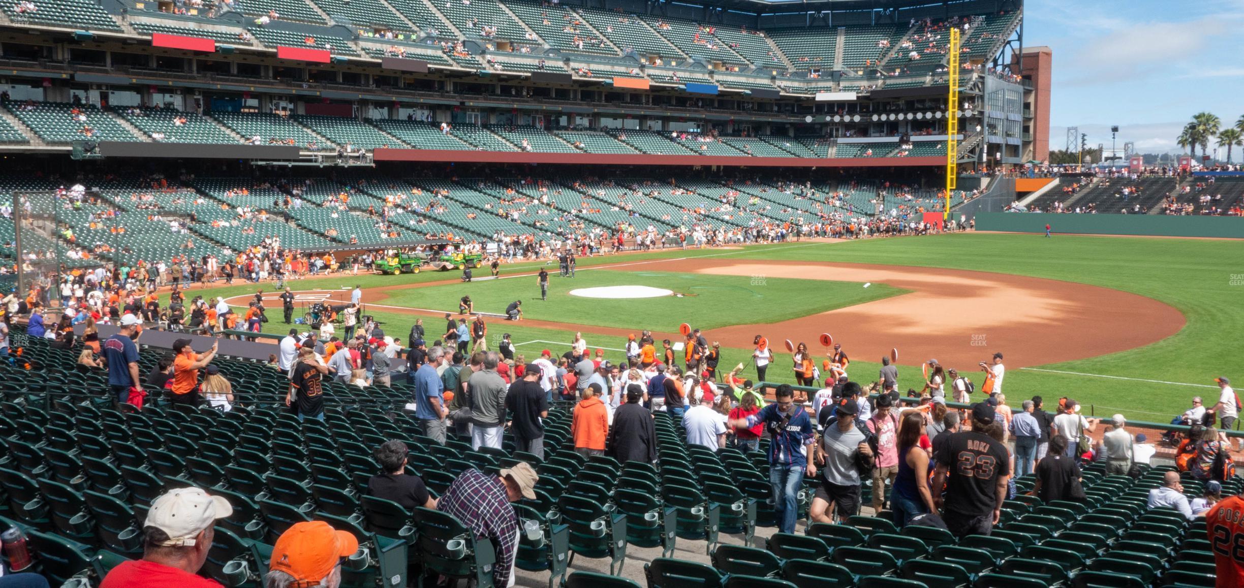 Seating view for Oracle Park Section Lower Box 105