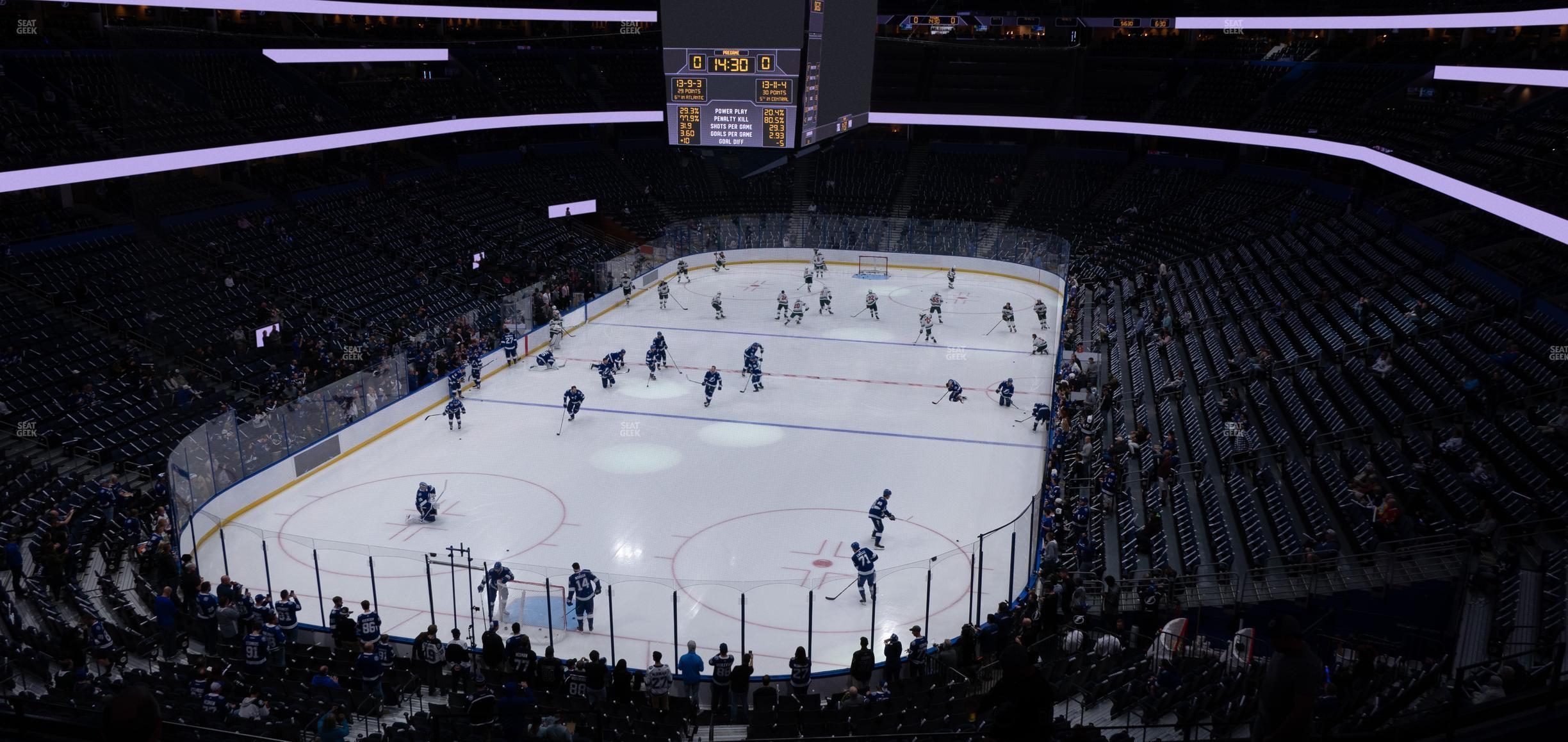 Seating view for Amalie Arena Section Club 12