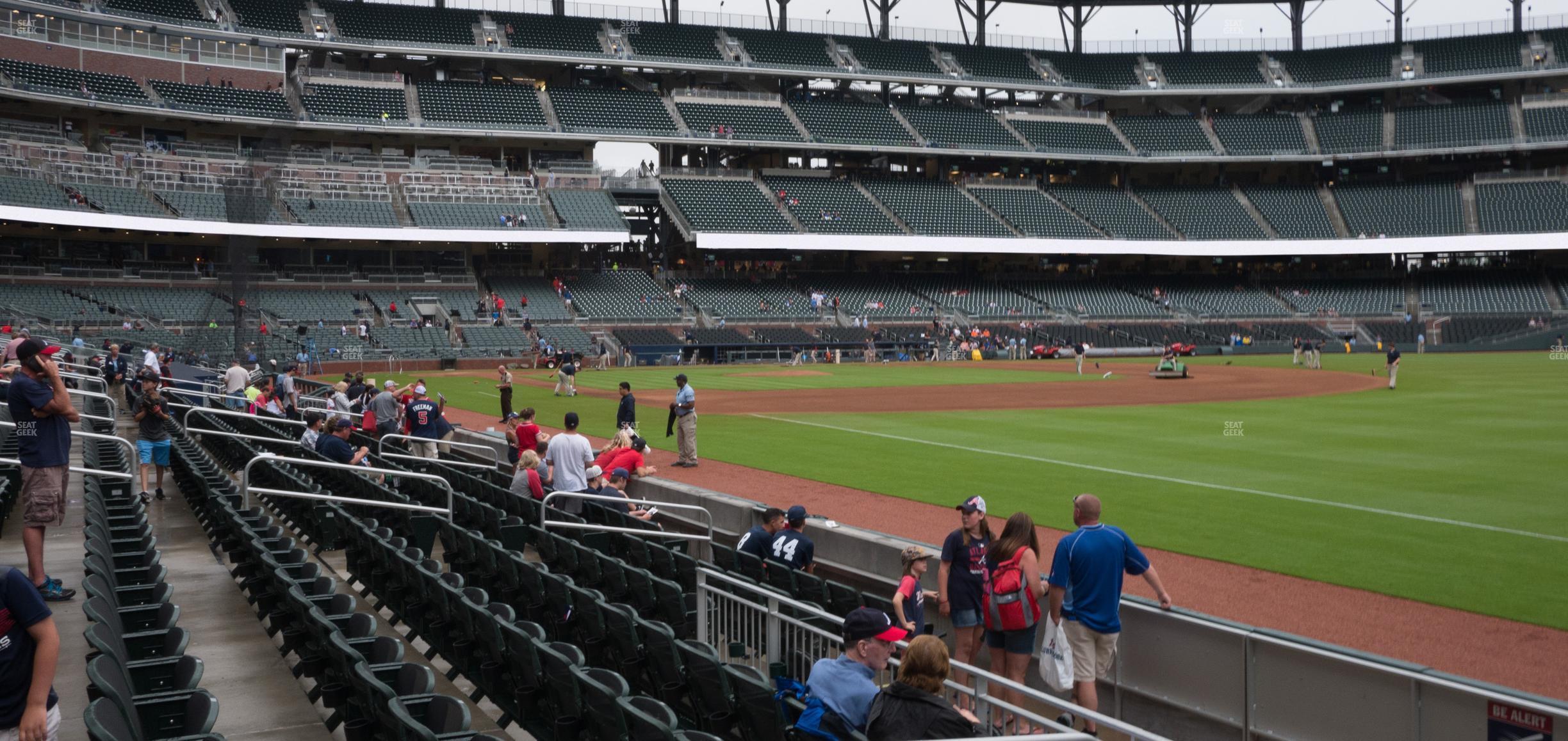 Seating view for Truist Park Section Dugout Corner 12