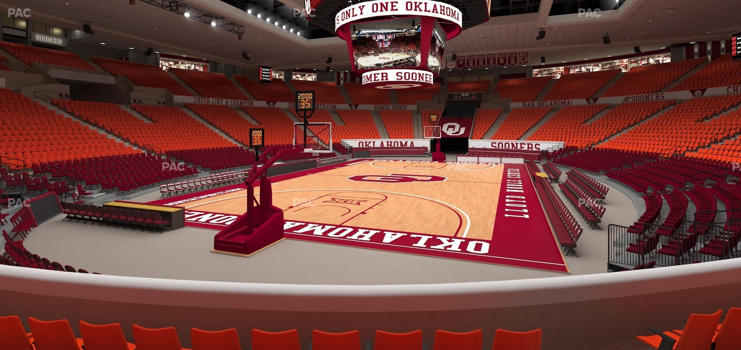 Seating view for Lloyd Noble Center Section 113