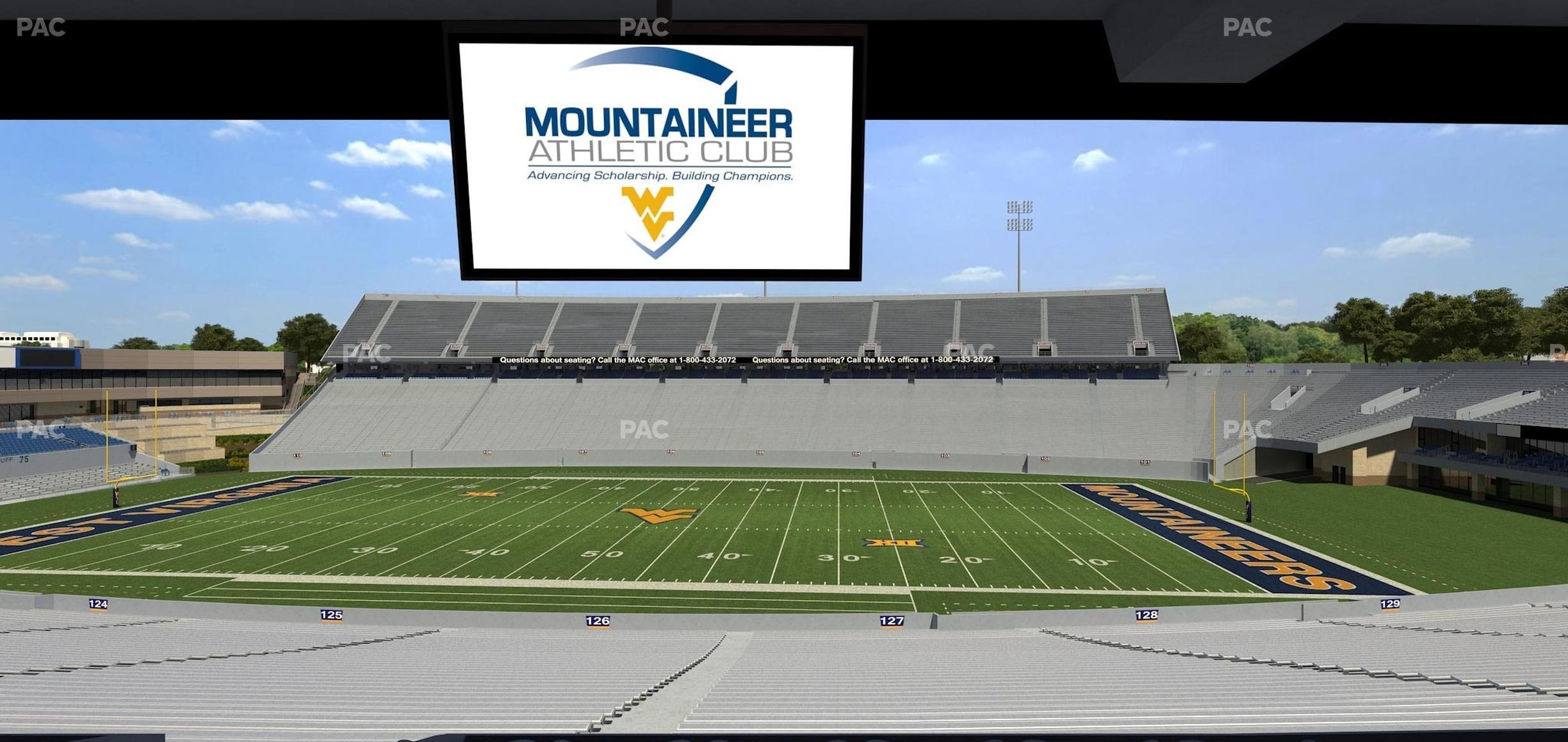 Seating view for Mountaineer Field at Milan Puskar Stadium Section Field Box 62