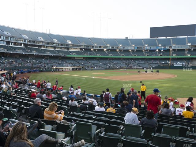 Seating view for Oakland Coliseum Section Front 108