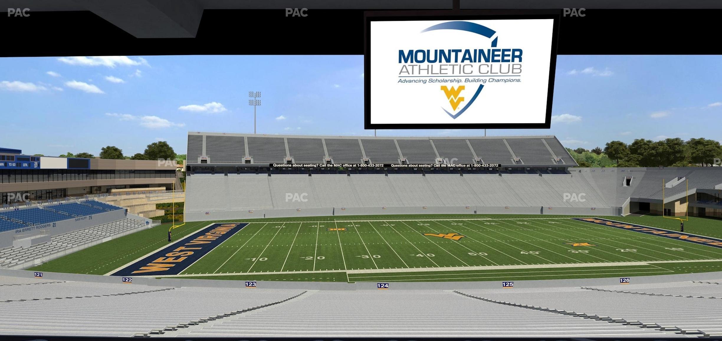 Seating view for Mountaineer Field at Milan Puskar Stadium Section Field Box 51