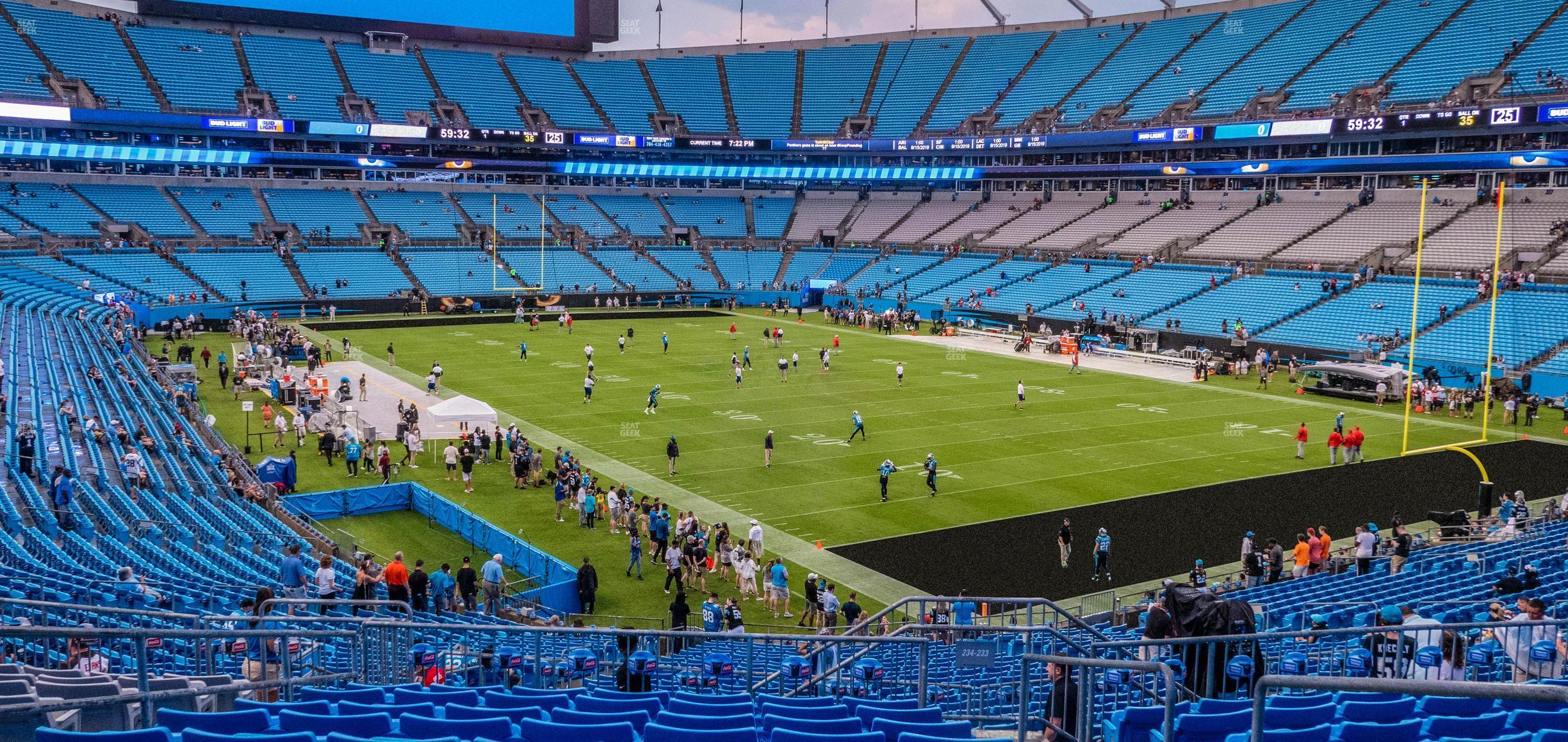 Seating view for Bank of America Stadium Section 234