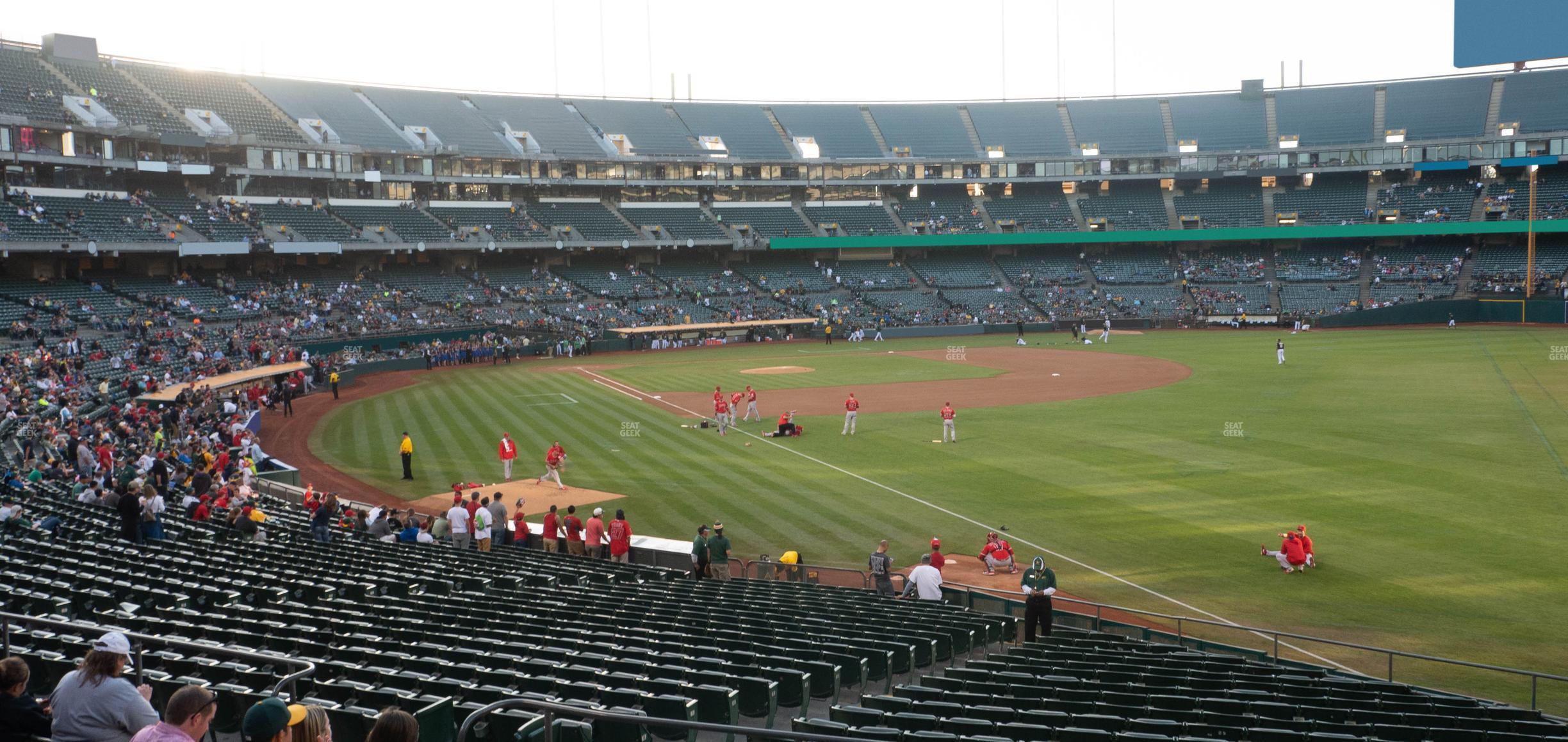 Seating view for Oakland Coliseum Section Rear 104