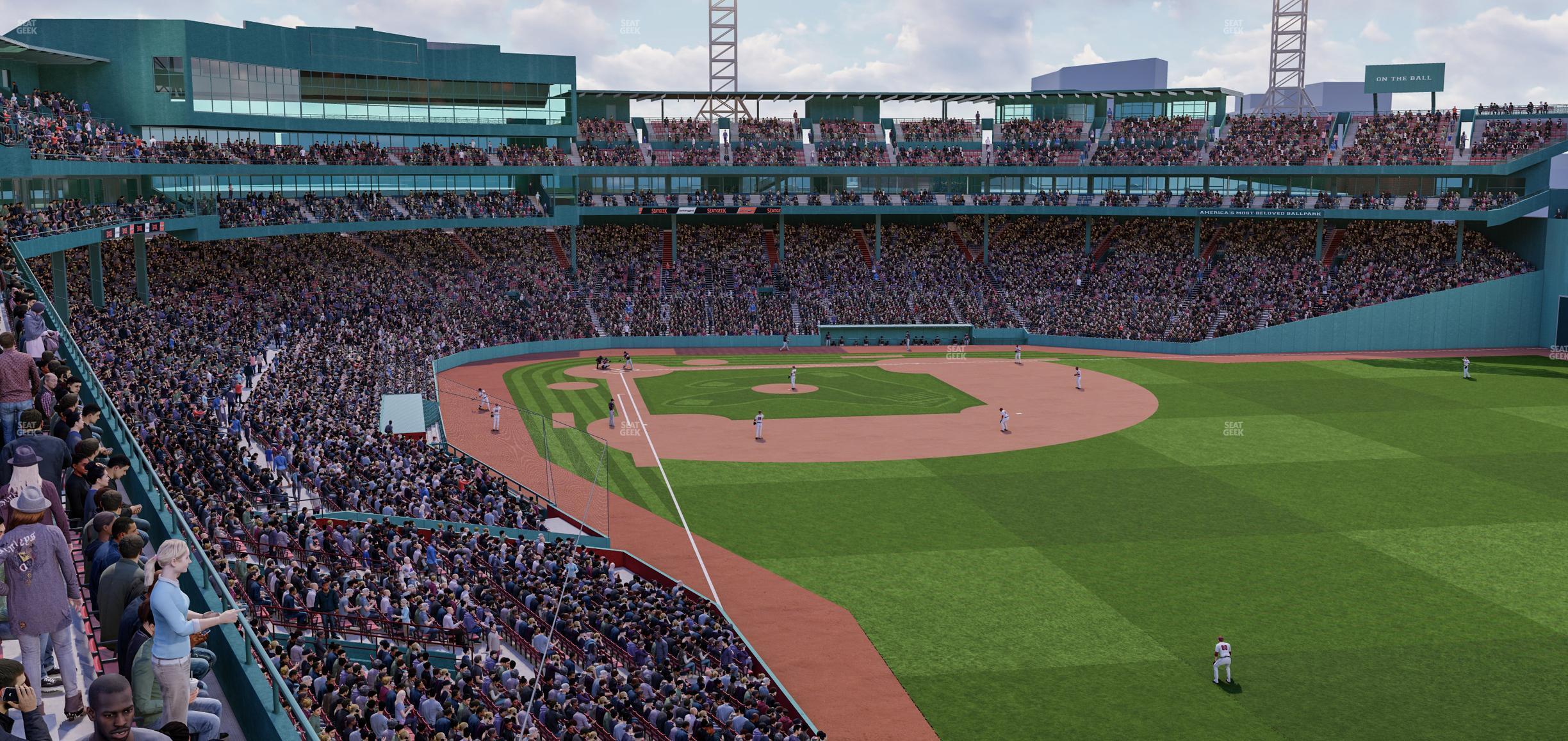 Seating view for Fenway Park Section Right Field Roof Deck Table 218