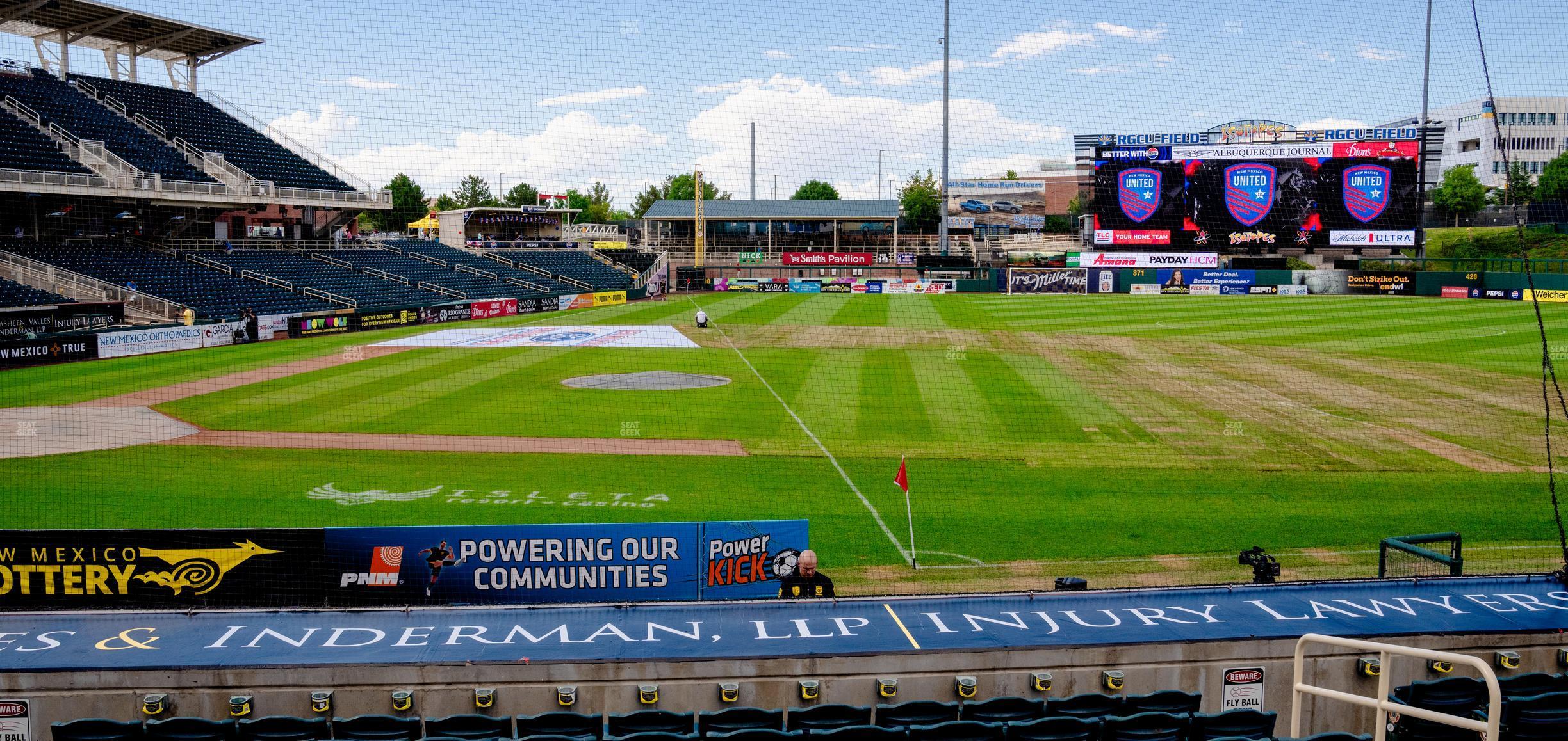 Seating view for Rio Grande Credit Union Field at Isotopes Park Section 112