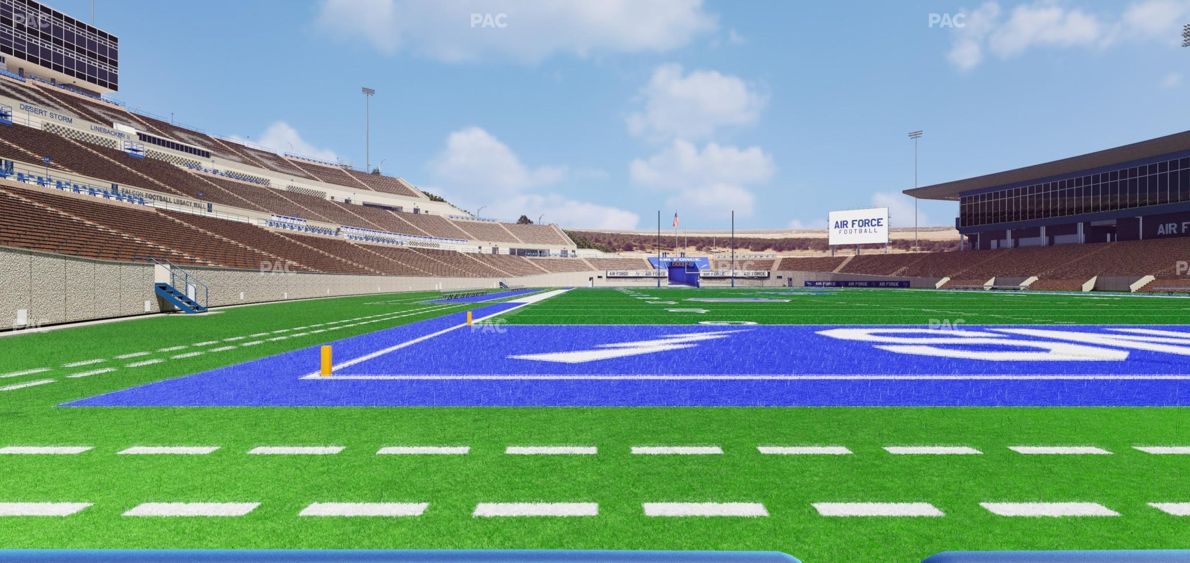 Seating view for Falcon Stadium Section Field Box 10