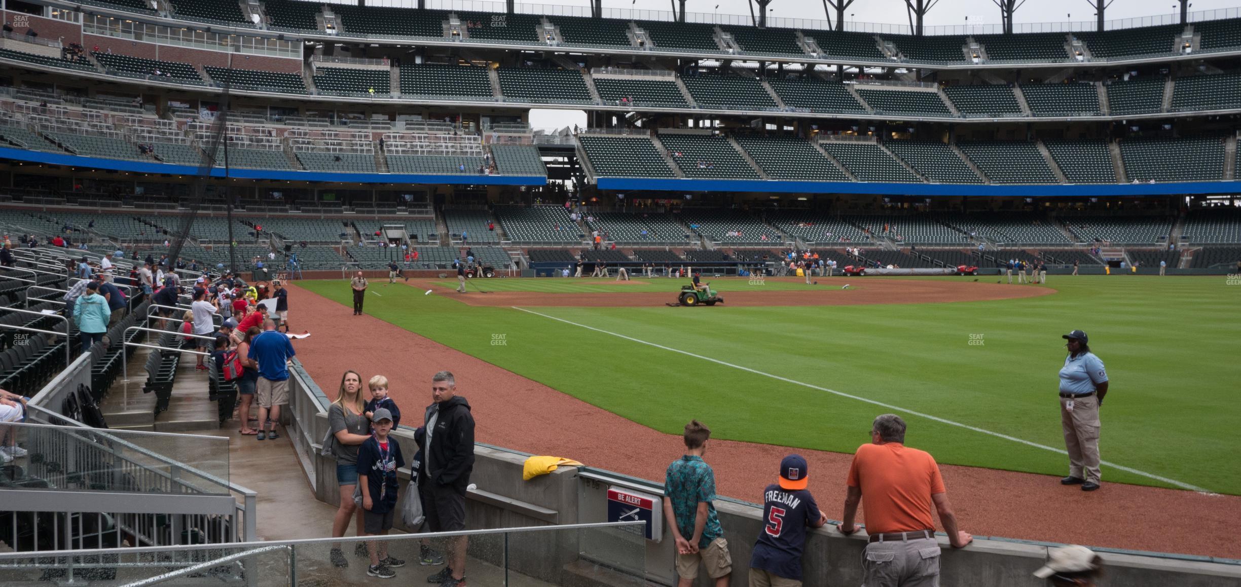 Seating view for Truist Park Section Dugout Corner 11