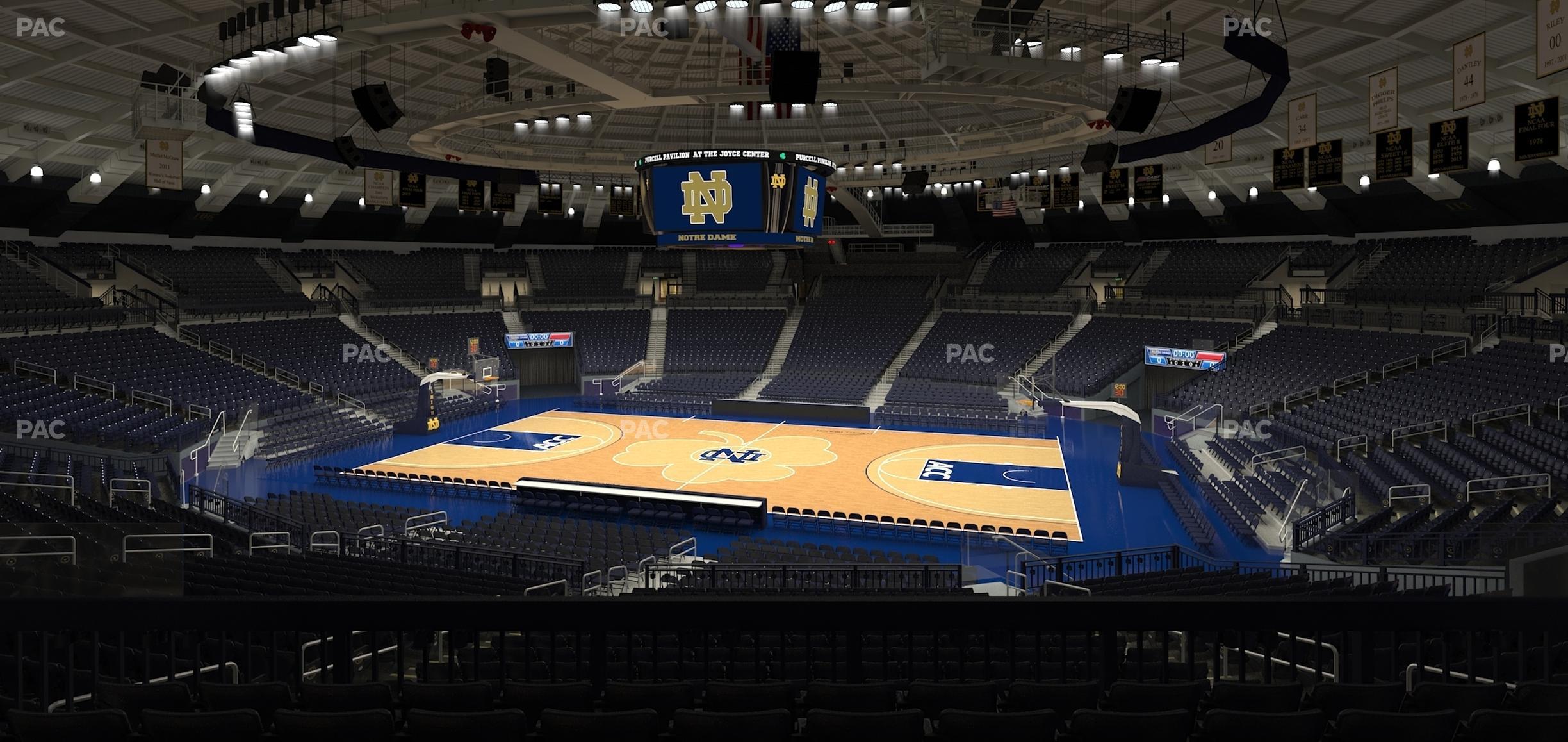 Seating view for Purcell Pavilion at the Joyce Center Section 118