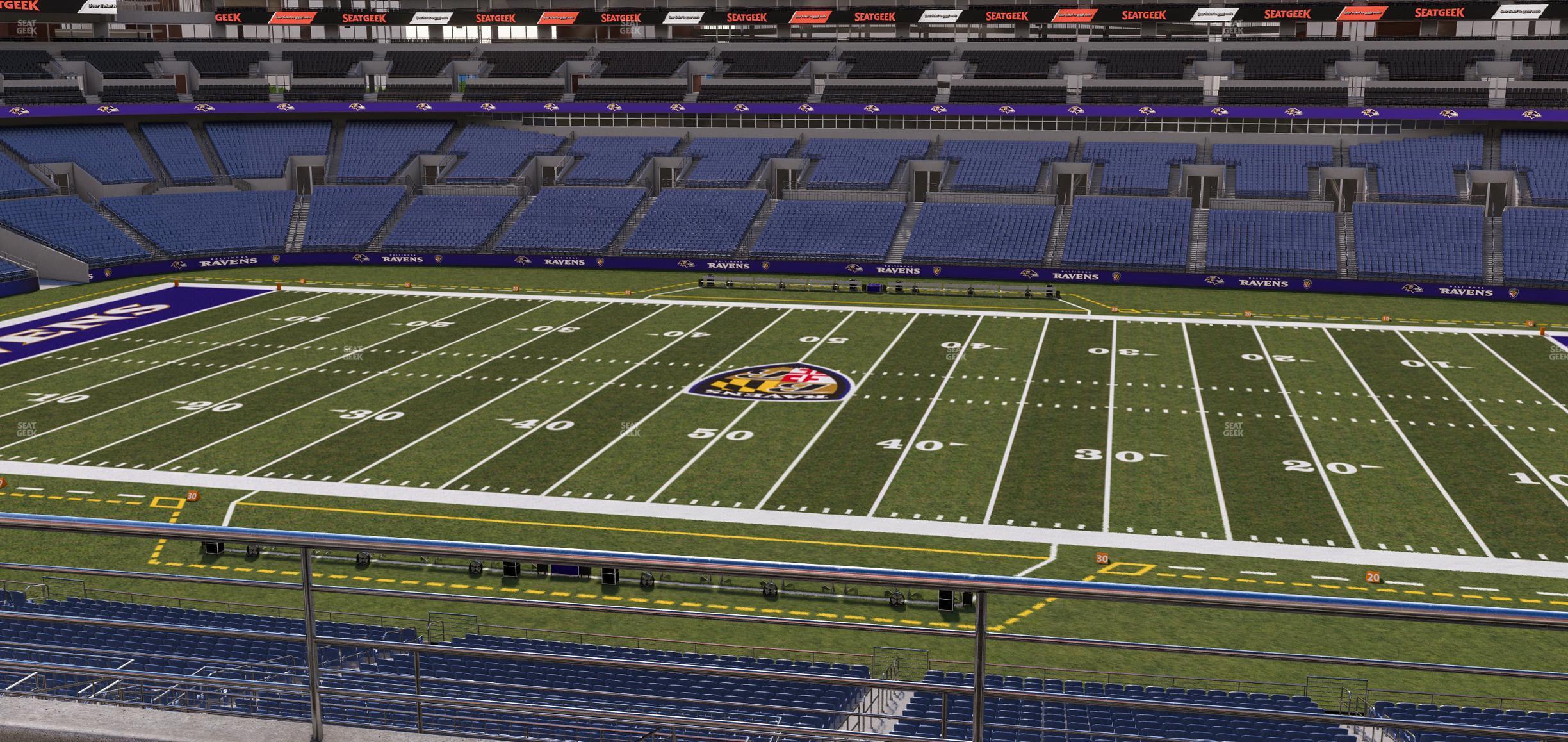 Seating view for M&T Bank Stadium Section 252